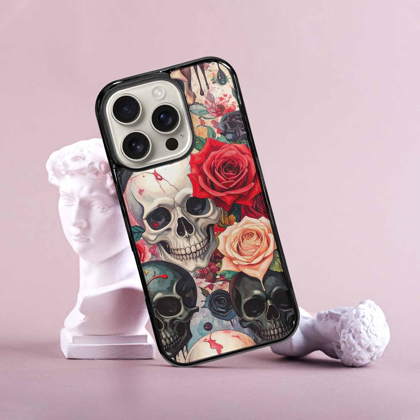 iPhone 16 Pro Case — Skulls And Roses Skulls And Roses, Custom Phone Case