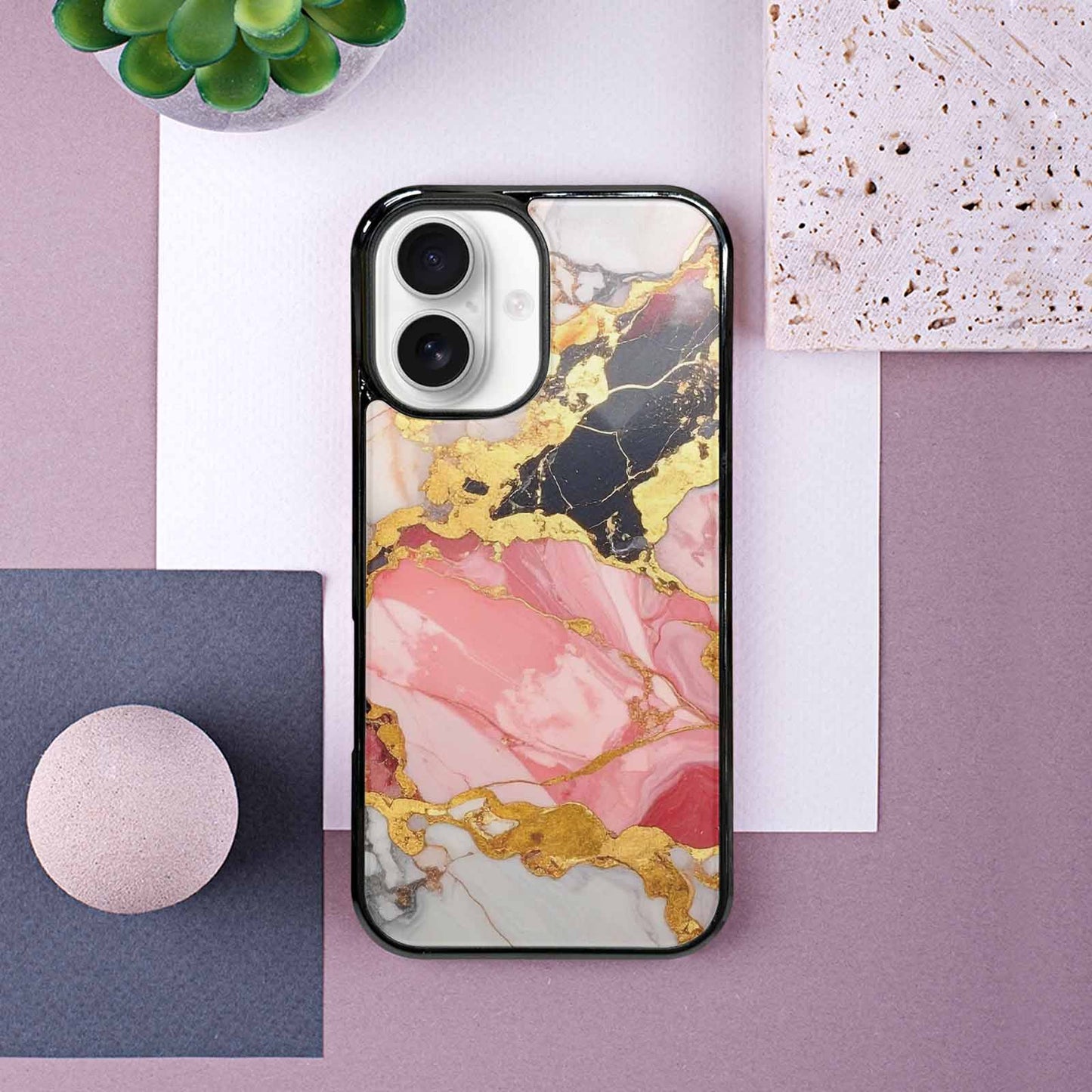 iPhone 16 Case — Marble Vein Marble Veins Pattern Hundreds, Unique Phone Case Design