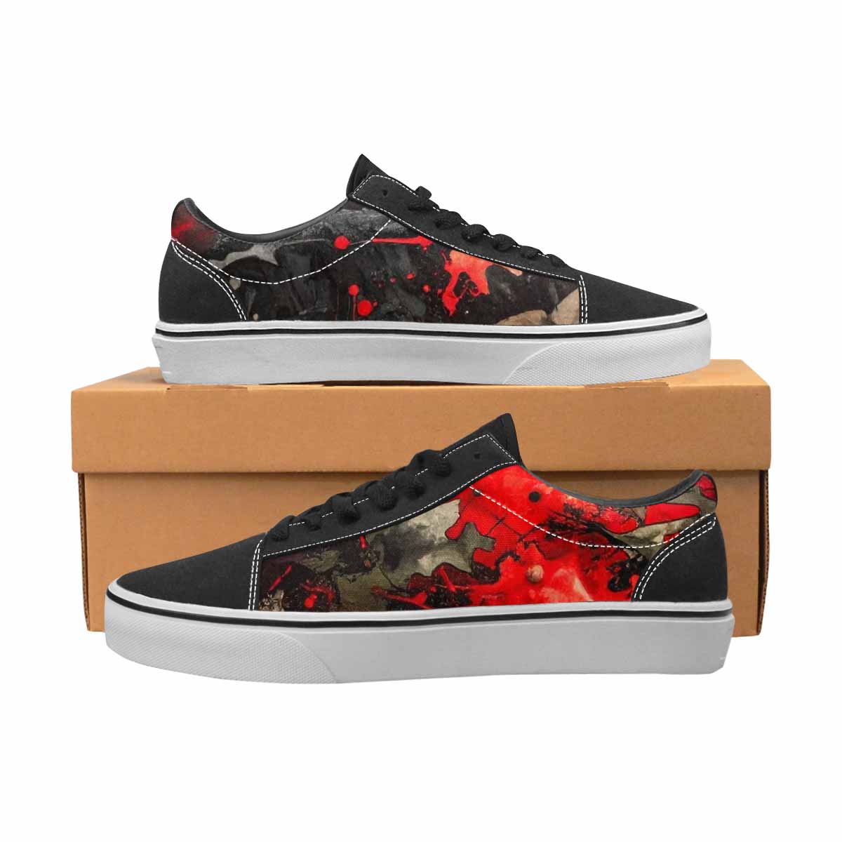 WOMEN'S Camo Patches Lace-Up Canvas Aesthetic Custom Shoes