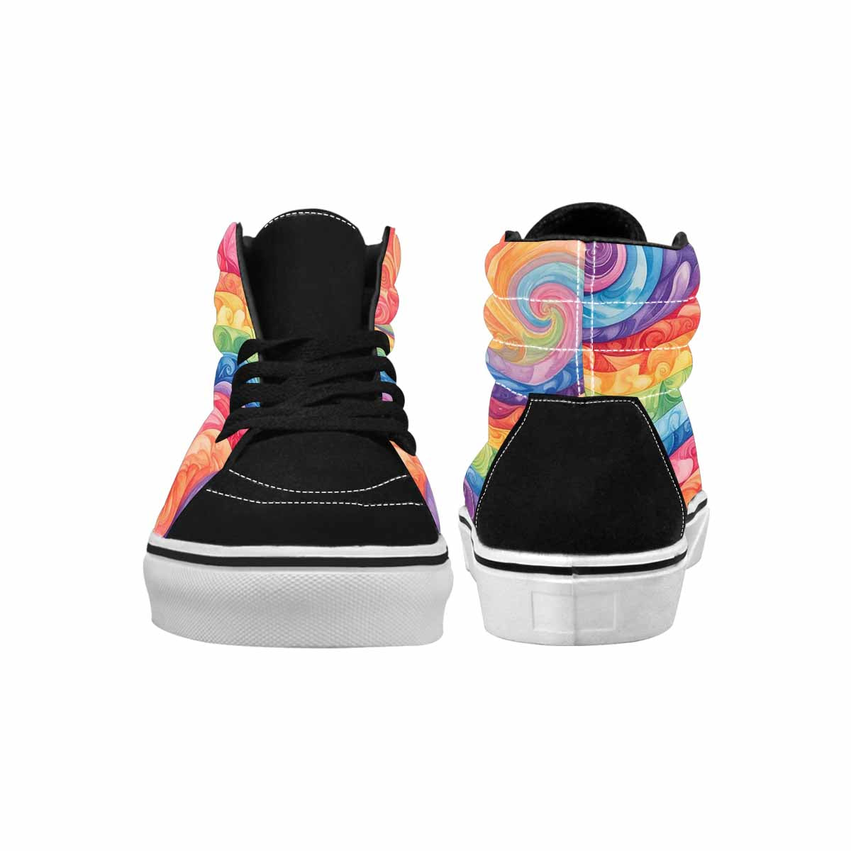 MEN'S Tie Dye Swirls Tie High Top Canvas Melting Art Custom Sneakers