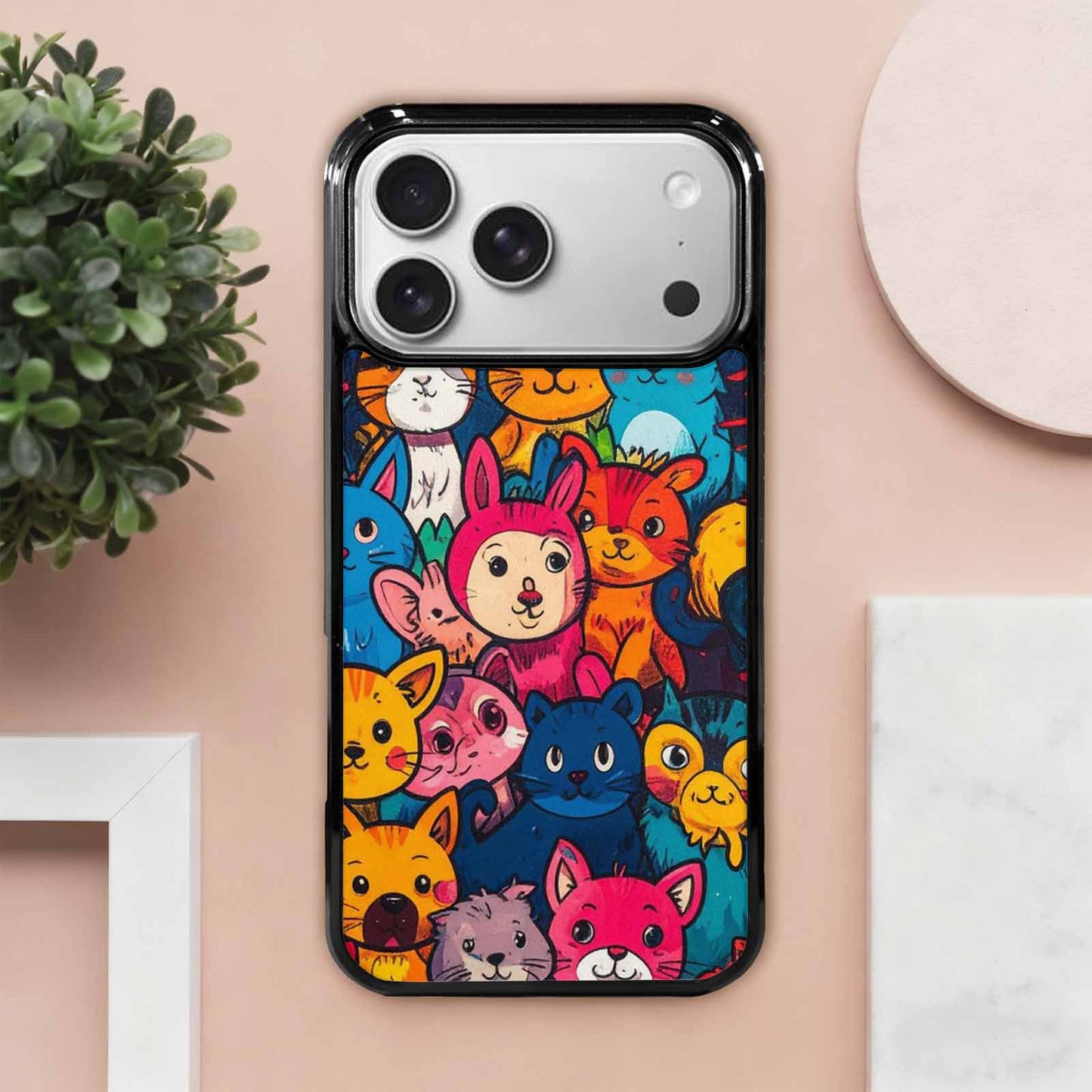 iPhone 17 Pro Max Case — Seamless Tileable Pattern Of Cartoon Cute, Custom Made Phone Cover
