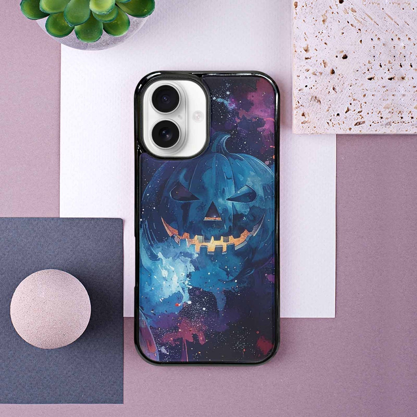 iPhone 16 Case — Eamless Repeating Pattern Of Overlapping Pumpkin, Customized Protective Case