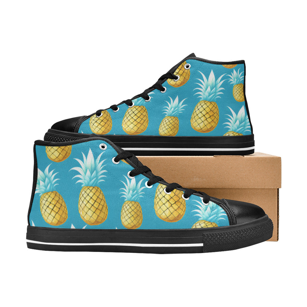 WOMEN'S Cool Pineapples High Top Canvas Y2K Custom Sneakers
