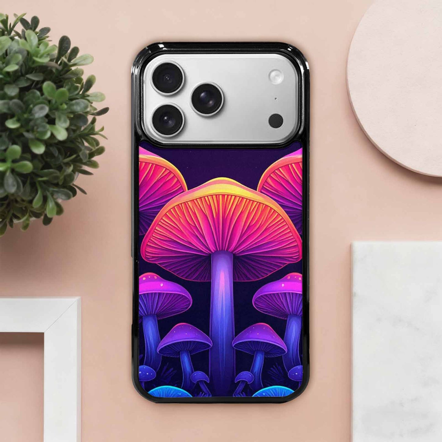iPhone 17 Pro Max Case — Psychedelic Mushroom Cartoon Pattern Cartoon Cute, Original Design Phone Case