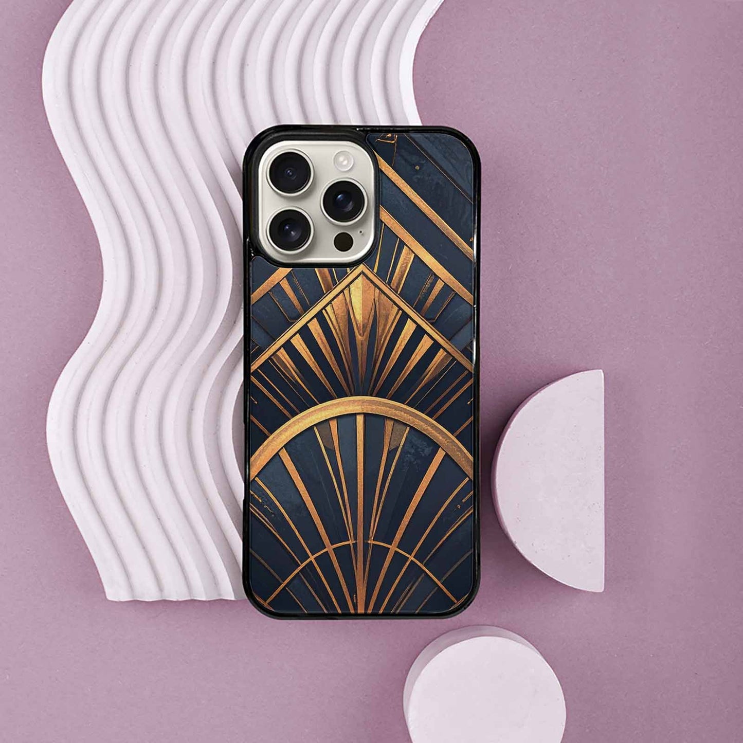 iPhone 16 Pro Max Case — Art Deco Illustration Pattern, Unique Phone Case Design