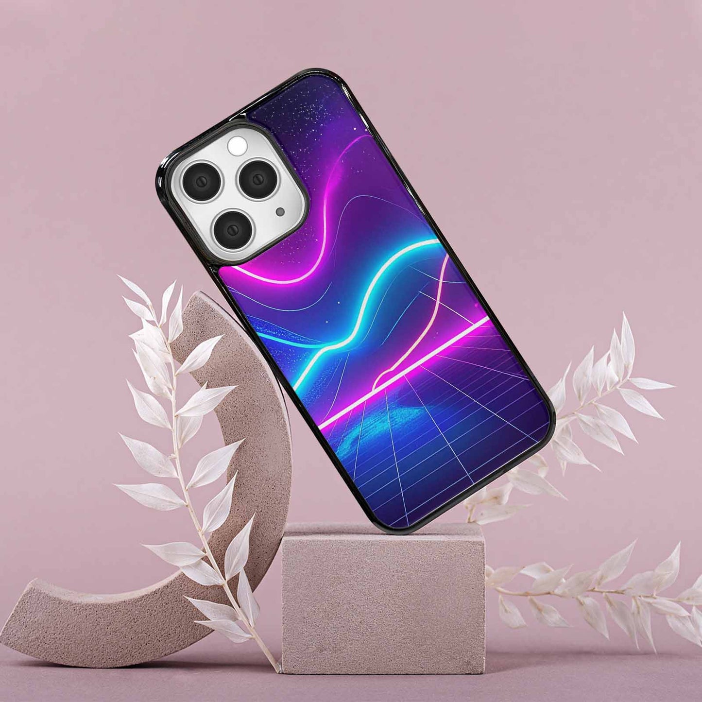 iPhone 15 Pro Max Case — 1980s Neon Cartoon Art Pattern, Custom Phone Case