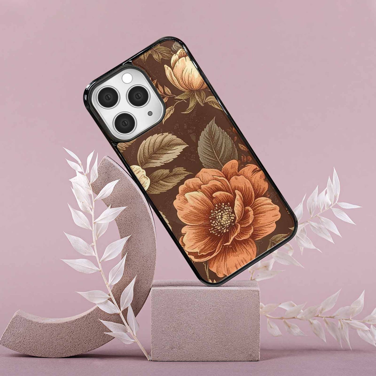 iPhone 15 Pro Max Case — Vintage Botanical Art Pattern, Personalized Phone Case