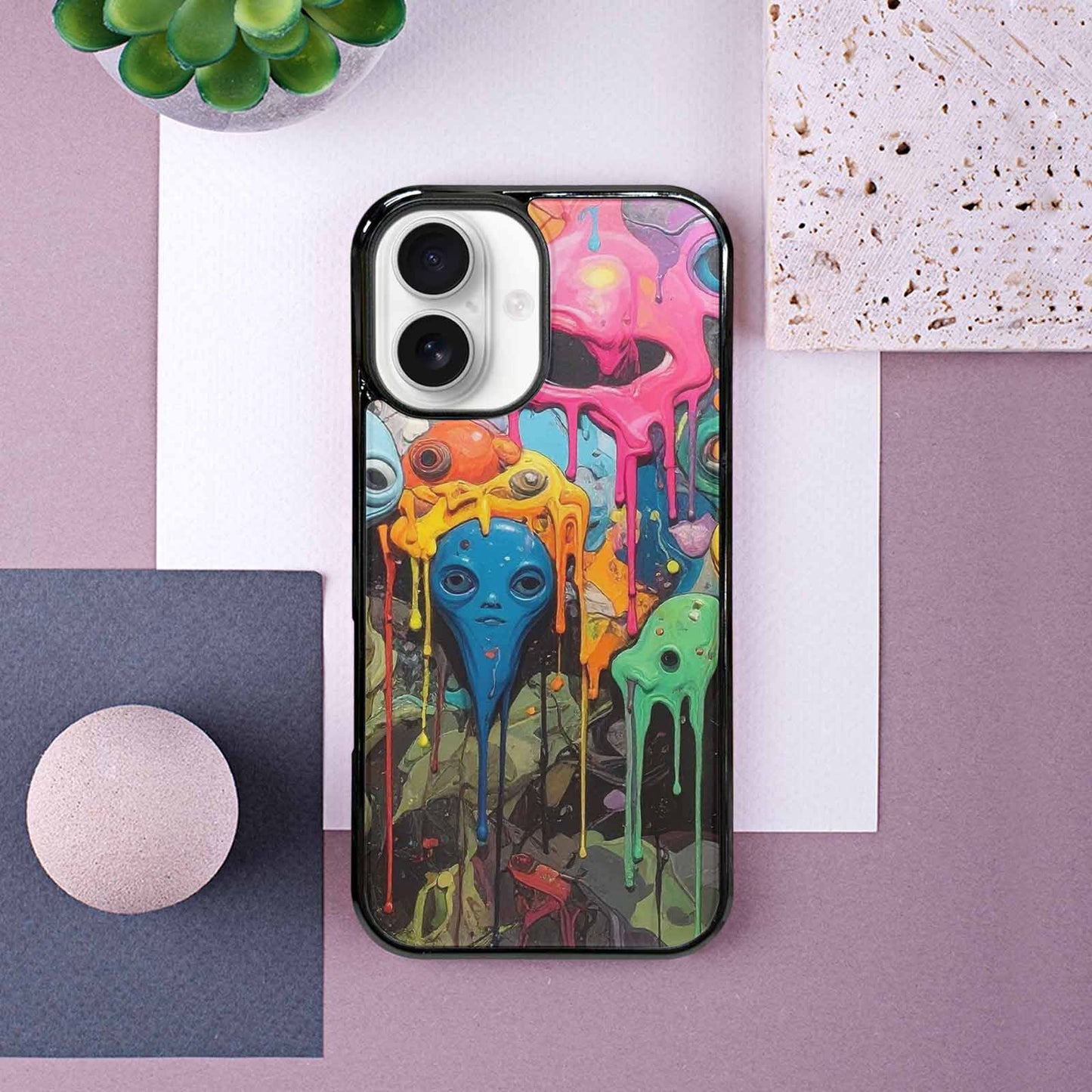 iPhone 16 Case — Aliens Camomelting Aliens Patt 5xk Personalized, Personalized Phone Case