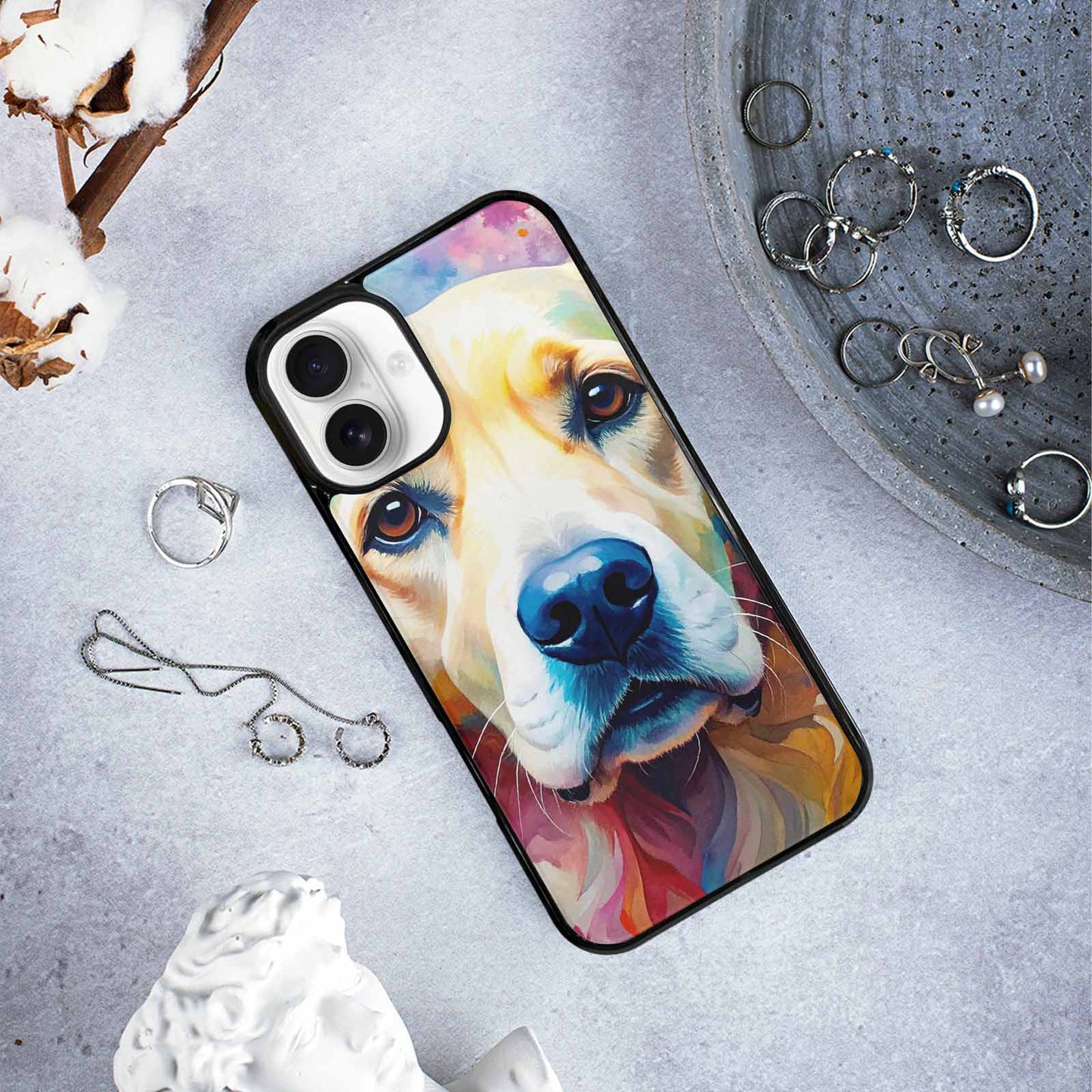 iPhone 16 Plus Case — Golden Retriever Watercolor Art Pattern Personalized, Custom Designed Case Cover