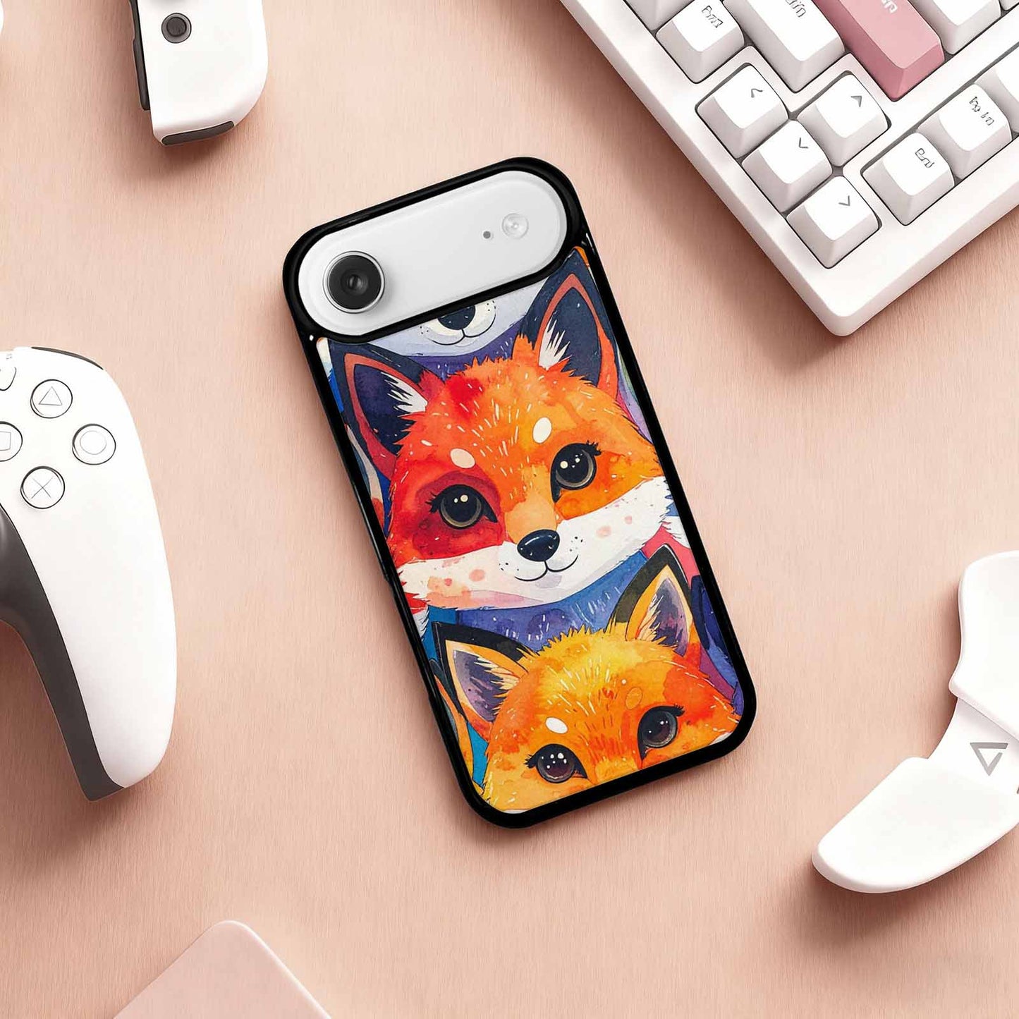 iPhone 17 Air Case — Watercolor Kawaii Fox Faces Watercolor Abstract, Personalized Phone Case