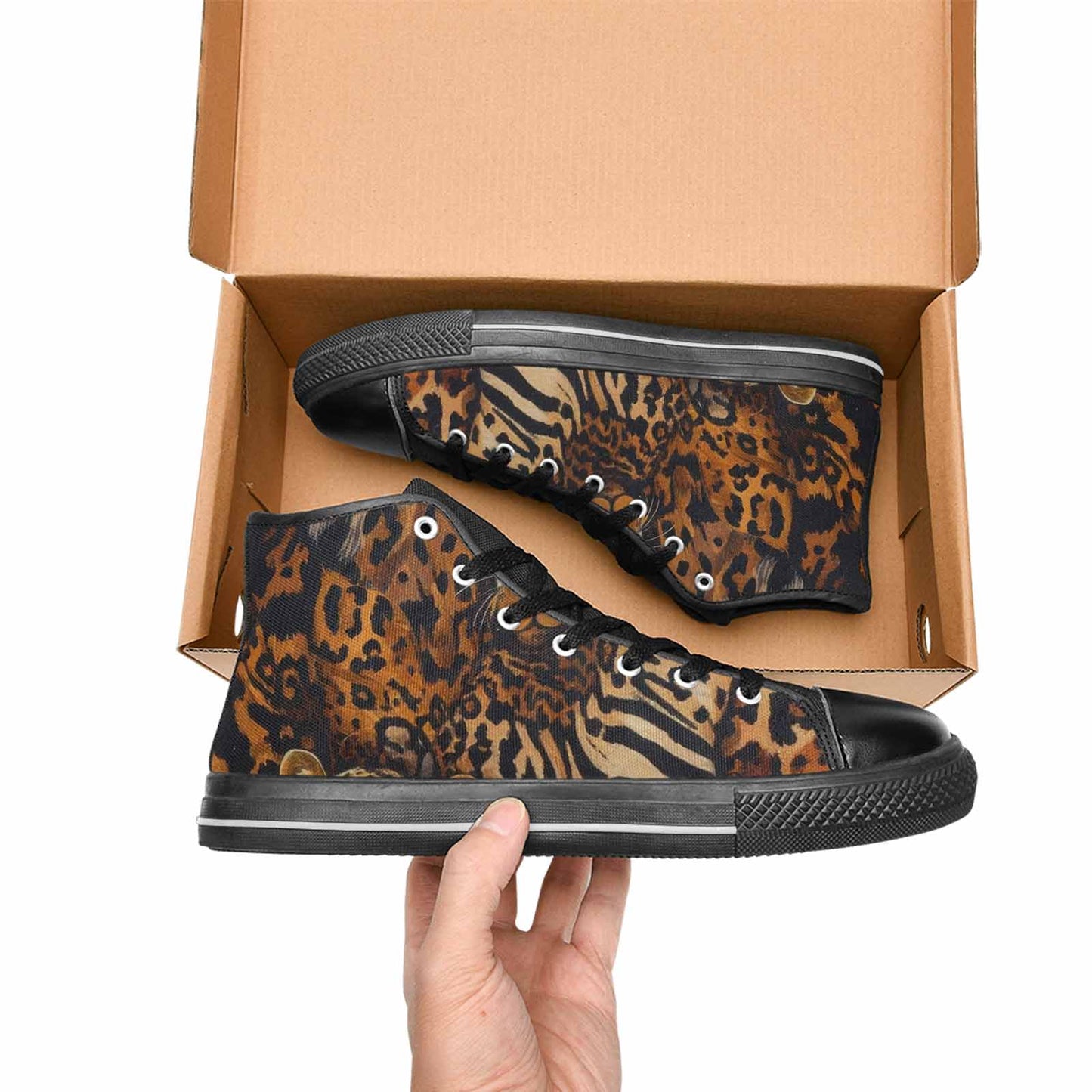 WOMEN'S Animal Print High Top Canvas Y2K Custom Sneakers