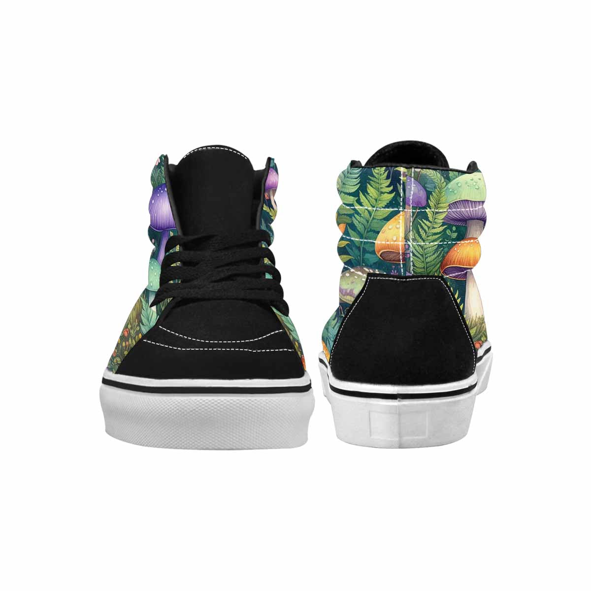 MEN'S Mushrooms Botanical Mushrooms High Top Canvas Vibrant Chaos Sneakers
