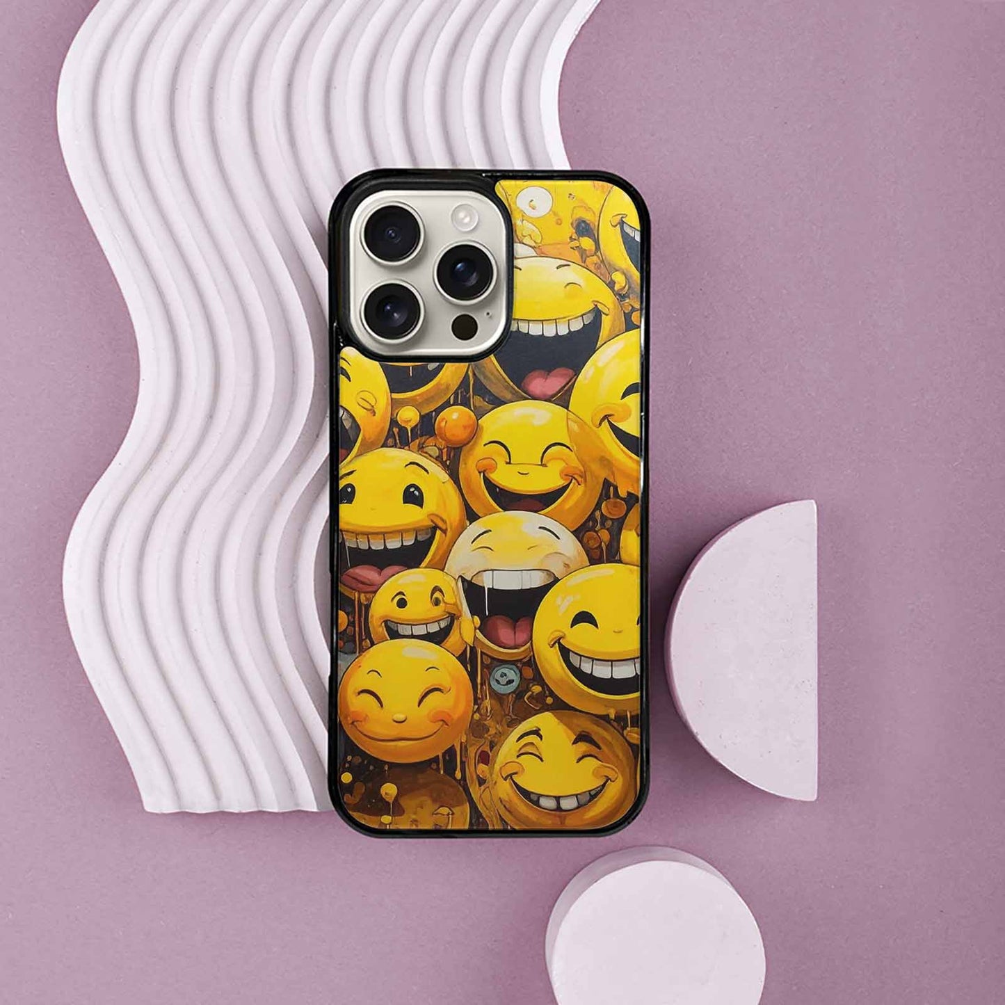iPhone 16 Pro Max Case — Melting Moon Smiley Red Splatt Pvn, Custom Print Case Cover