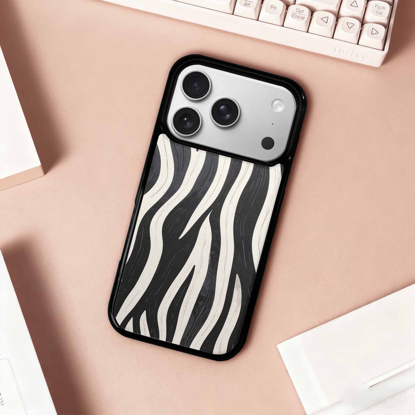 iPhone 17 Pro Case — Modern Zebra Stripe Print Crisp Animal, Unique Phone Case Design