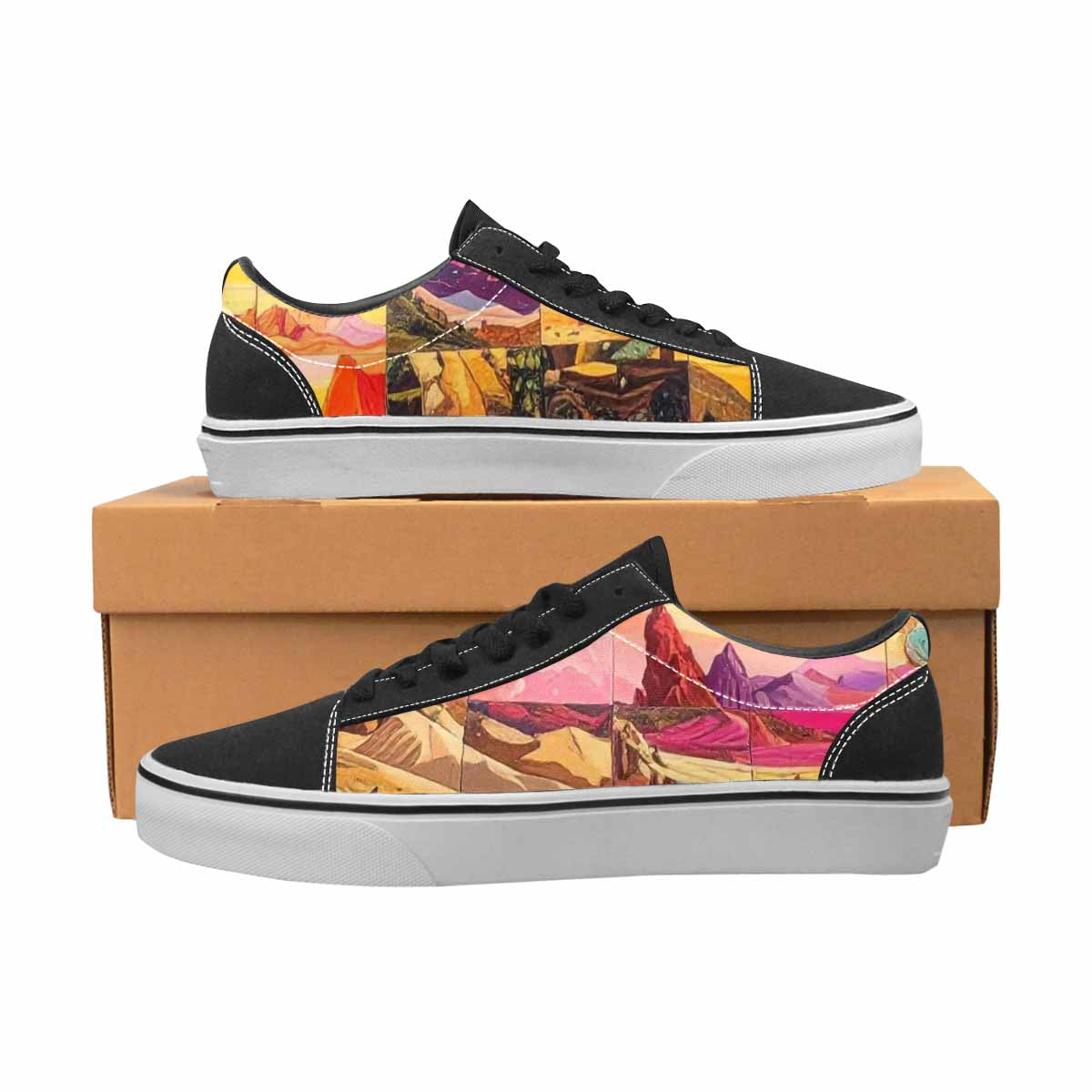 WOMEN'S Surreal Dream Fragment Lace-Up Canvas Vivid Custom Sneakers