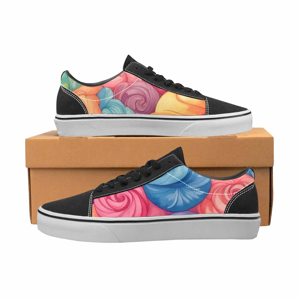 WOMEN'S Tie Dye Swirls Tie Lace-Up Canvas Aesthetic Custom Shoes