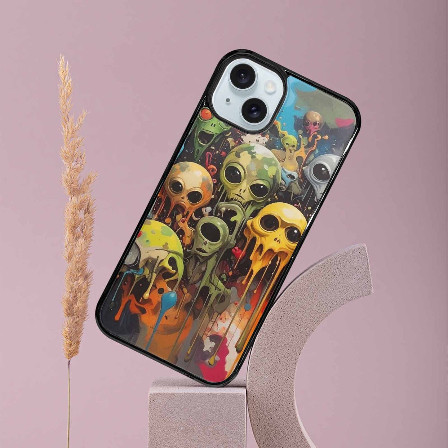 iPhone 15 Plus Case — Aliens Camomelting Aliens Patt, Original Design Phone Case