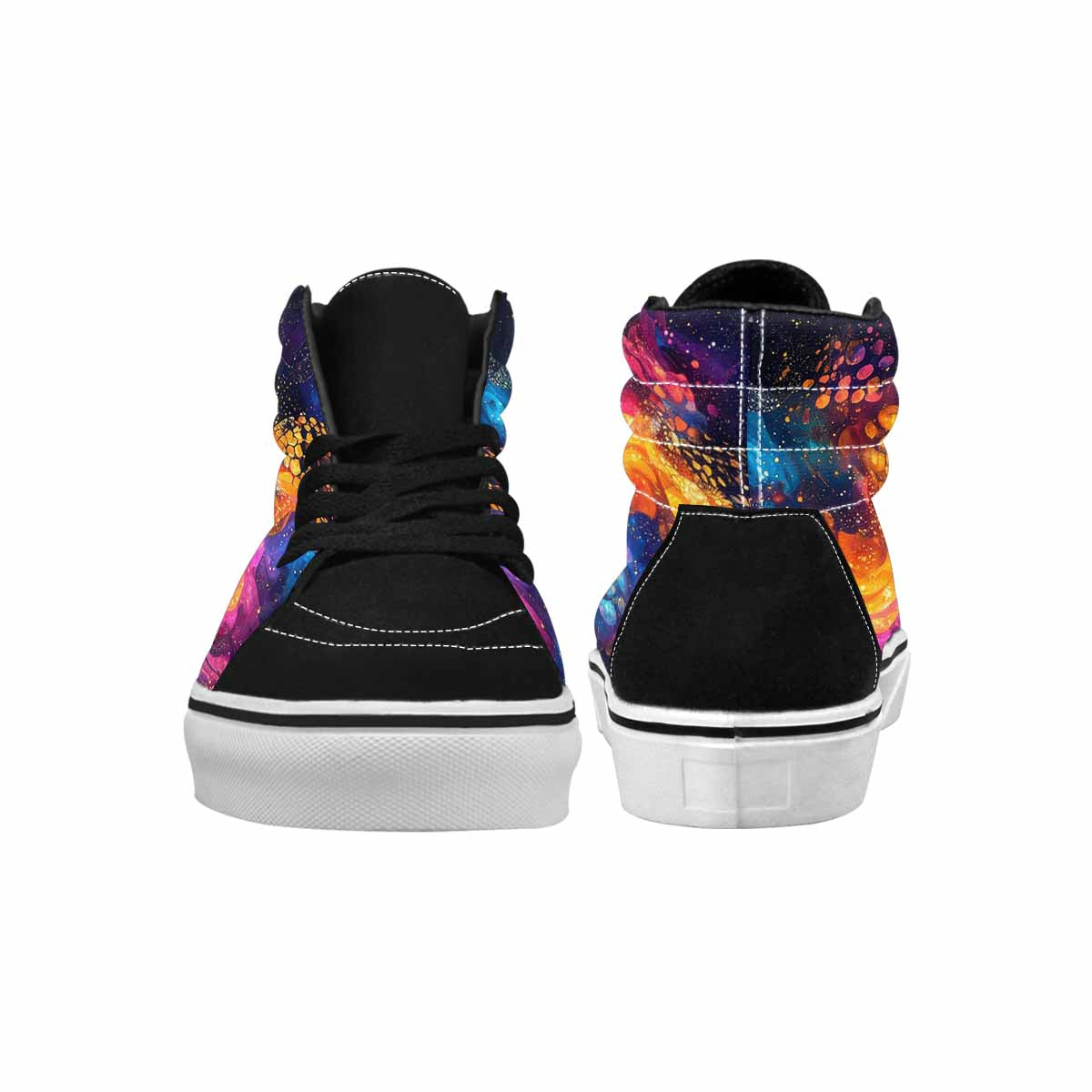 WOMEN'S Galaxy Snake Print High Top Canvas Wallpaper Art Custom Sneakers