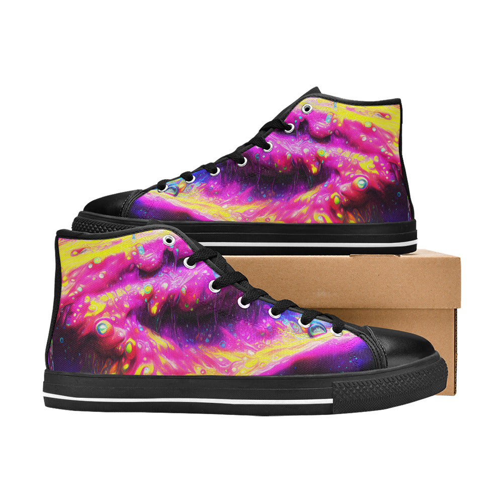 WOMEN'S Cc Acid Bath Drip High Top Canvas Grunge Sneakers