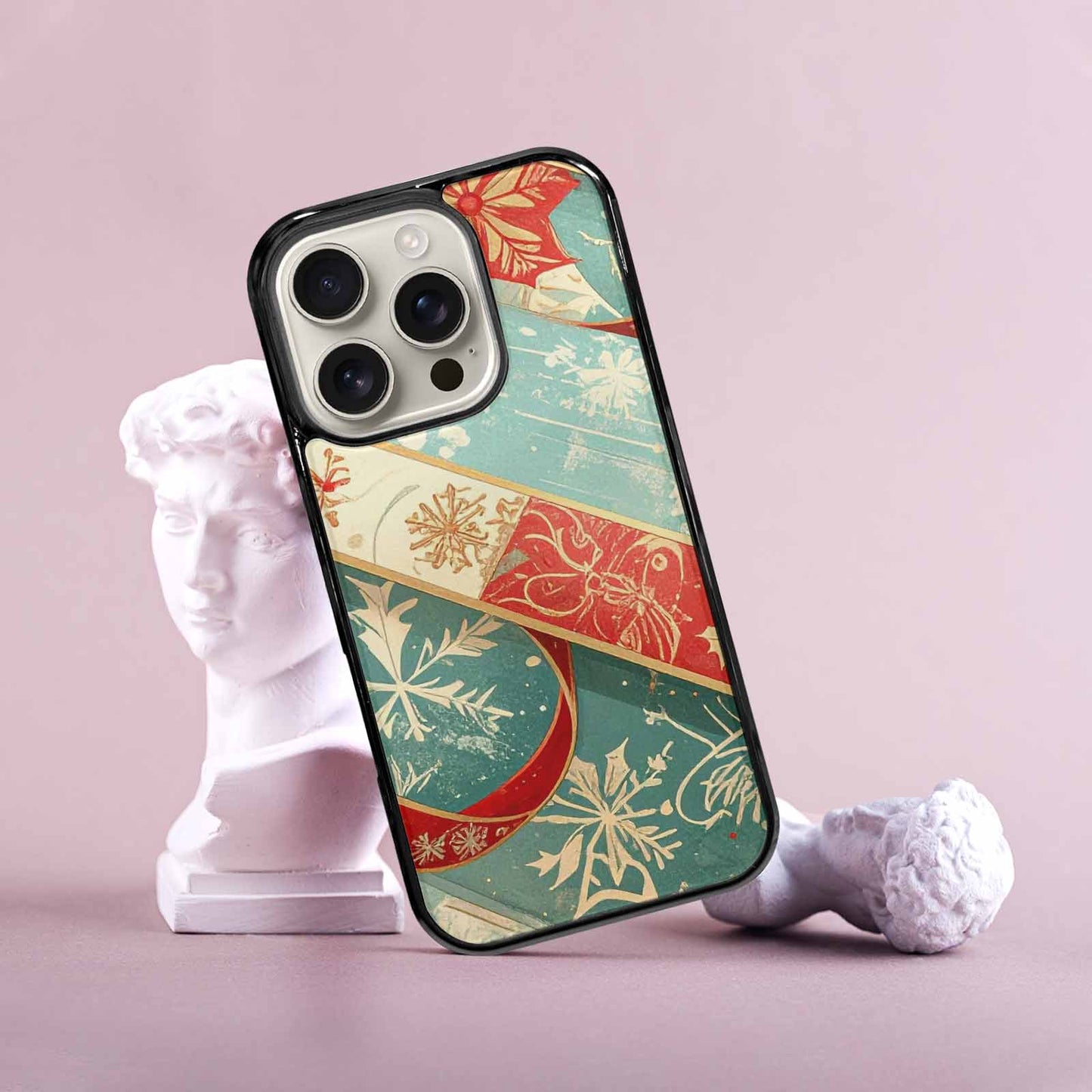 iPhone 16 Pro Case — Christmas Wrapping Paper Pattern Art Wallpaper, Custom Designed Case Cover