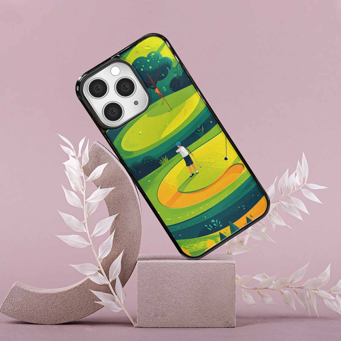 iPhone 15 Pro Max Case — Golf Cartoon Art Pattern, Custom Print Case Cover