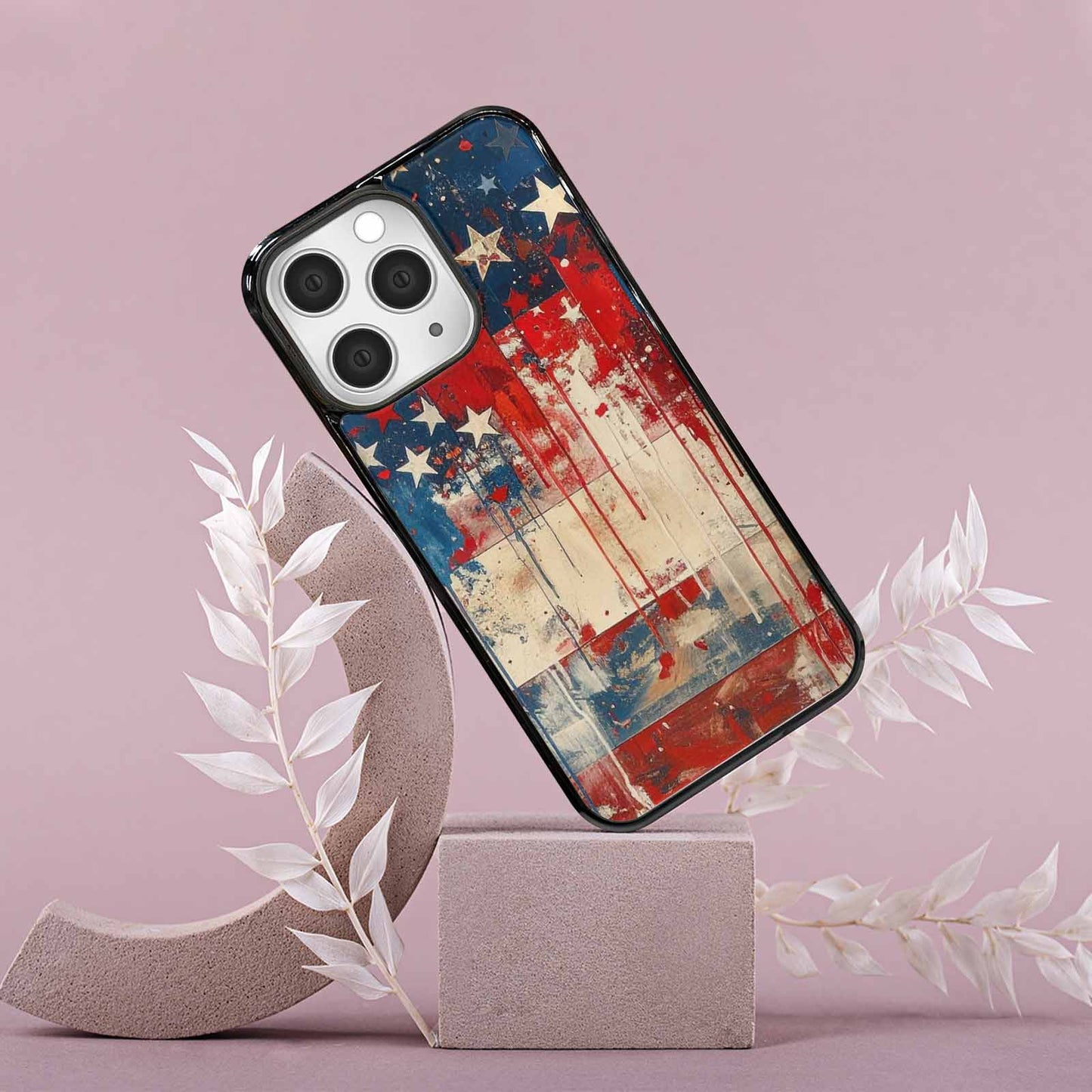 iPhone 15 Pro Max Case — Patriotic Stars And Stripes American Stars, Original Design Phone Case