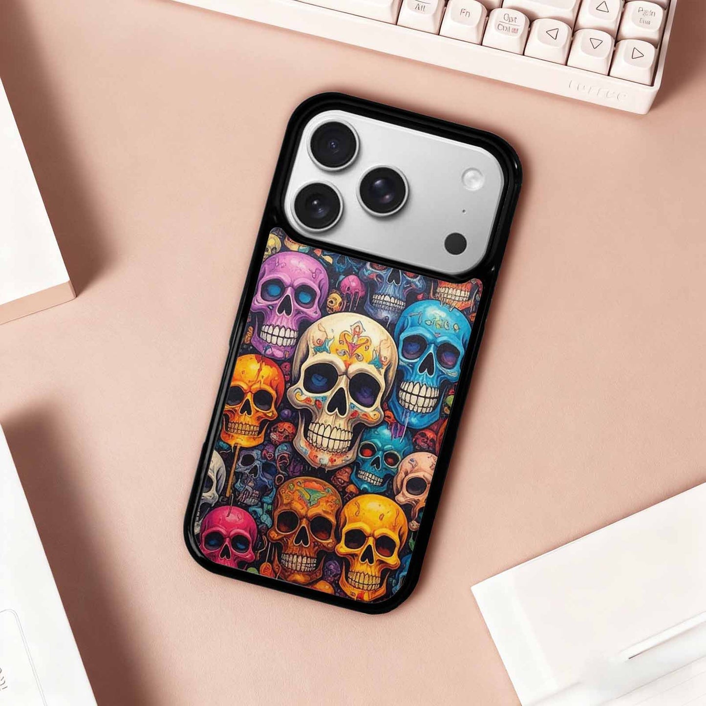 iPhone 17 Pro Case — Skulls General Skulls Pattern Gothic Skulls, Custom Phone Case