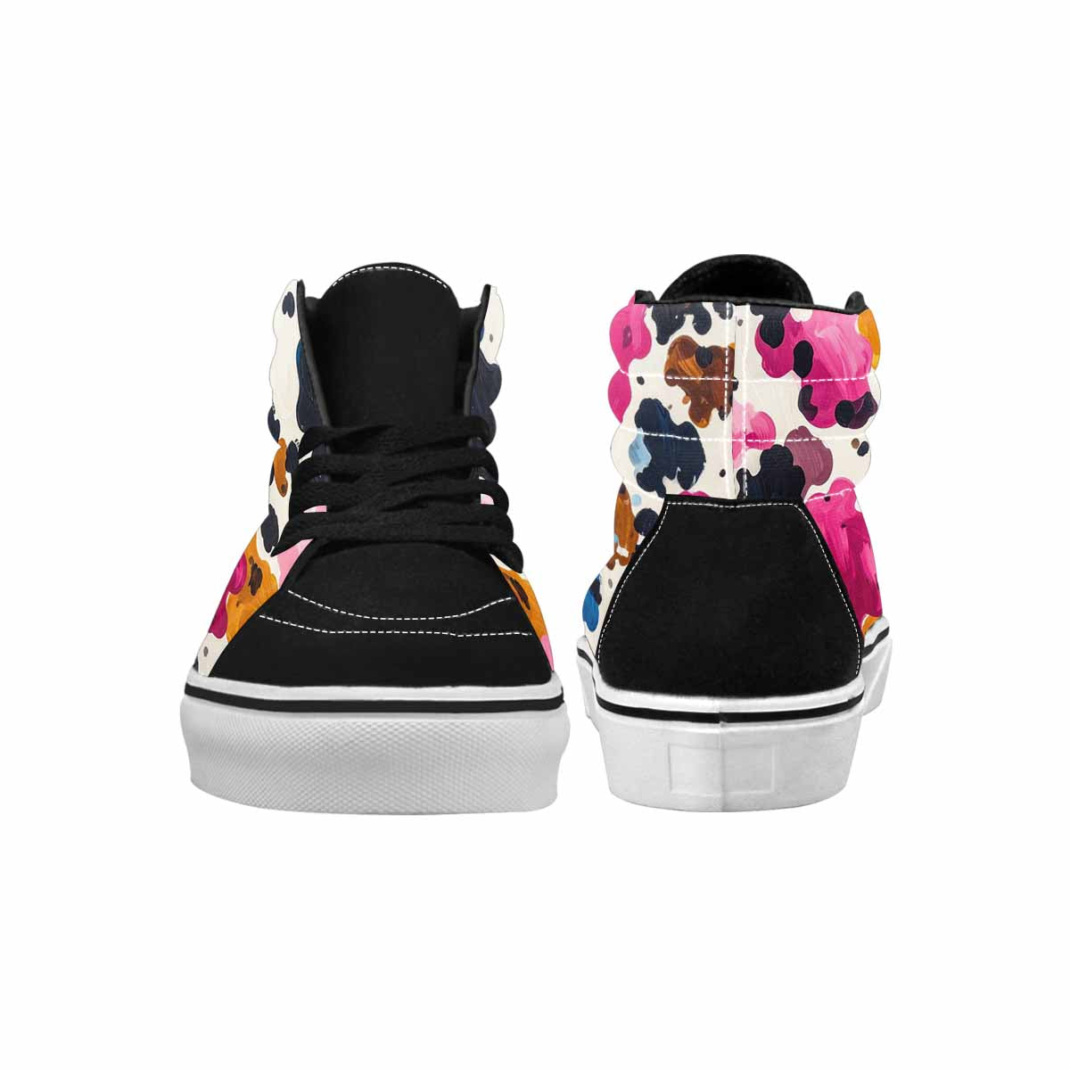 WOMEN'S Cow Animal Print High Top Canvas Surreal Custom Sneakers