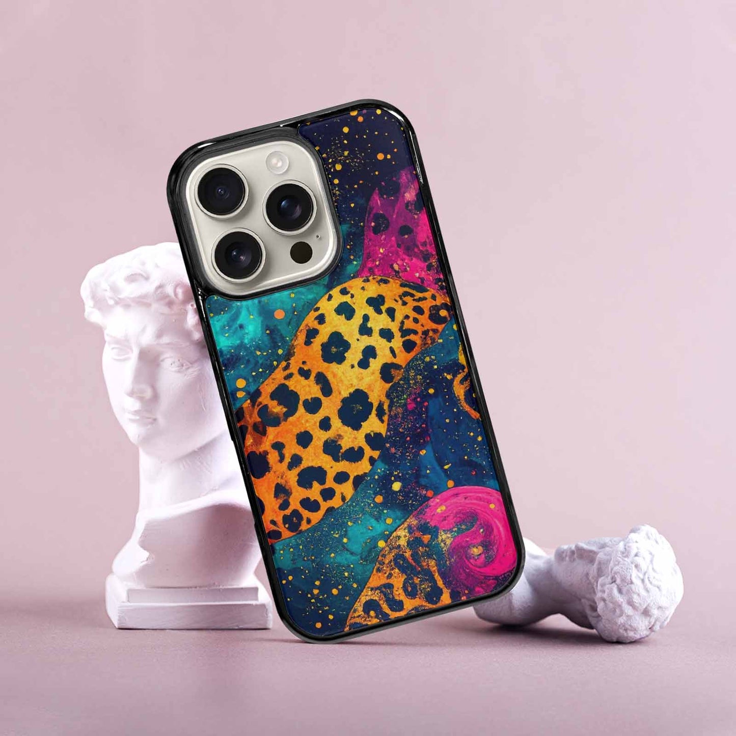 iPhone 16 Pro Case — Leopard Print Galaxy, Custom Printed Phone Case