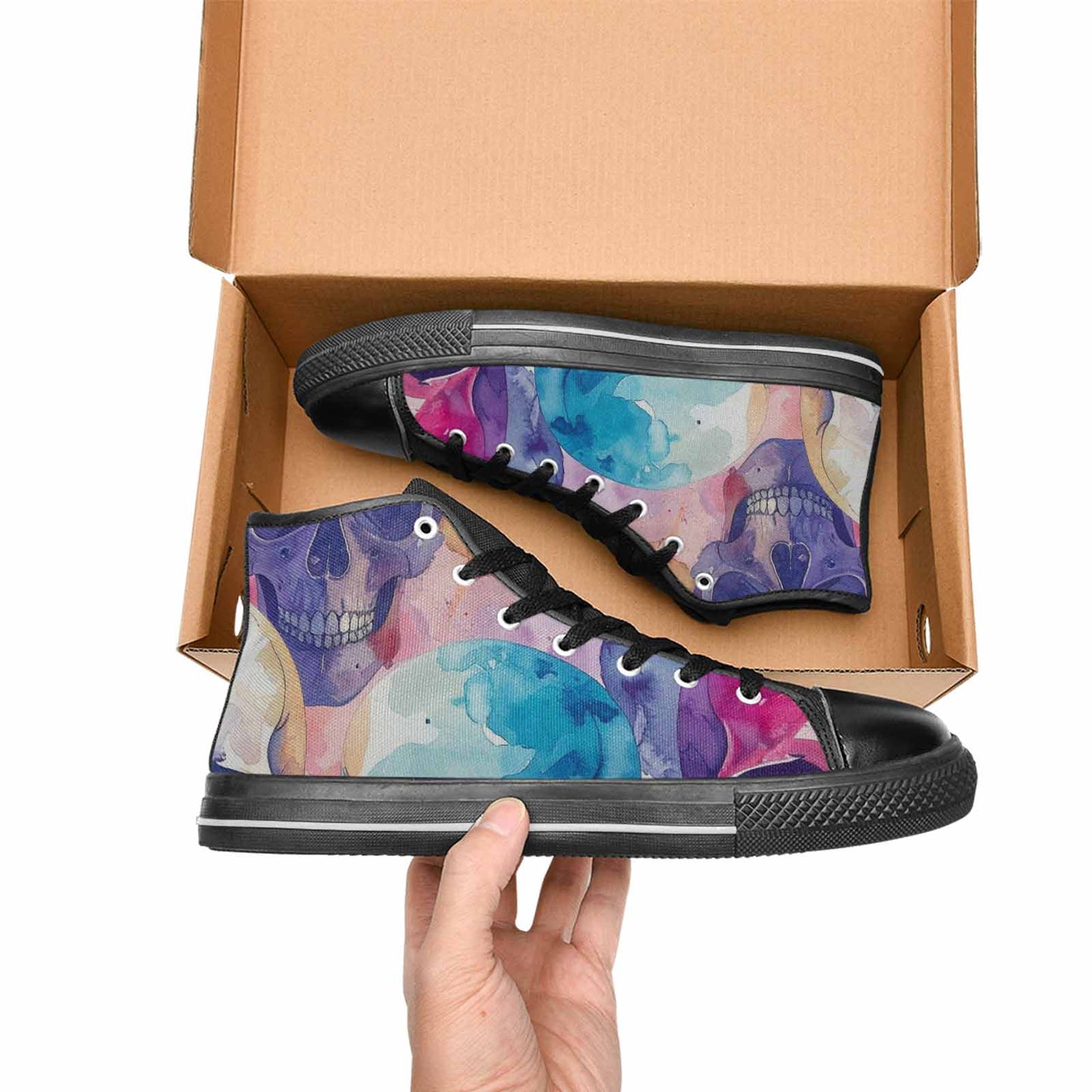 MEN'S Kulls - Watercolor High Top Canvas Cottagecore Custom Shoes