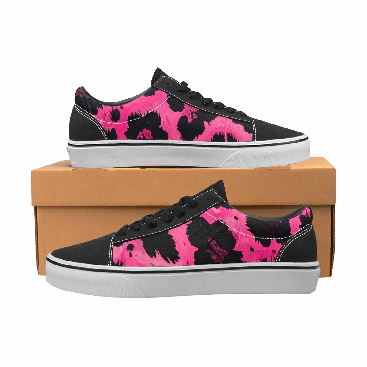 WOMEN'S Animal Print Lace-Up Canvas Kaleidoscope Sneakers