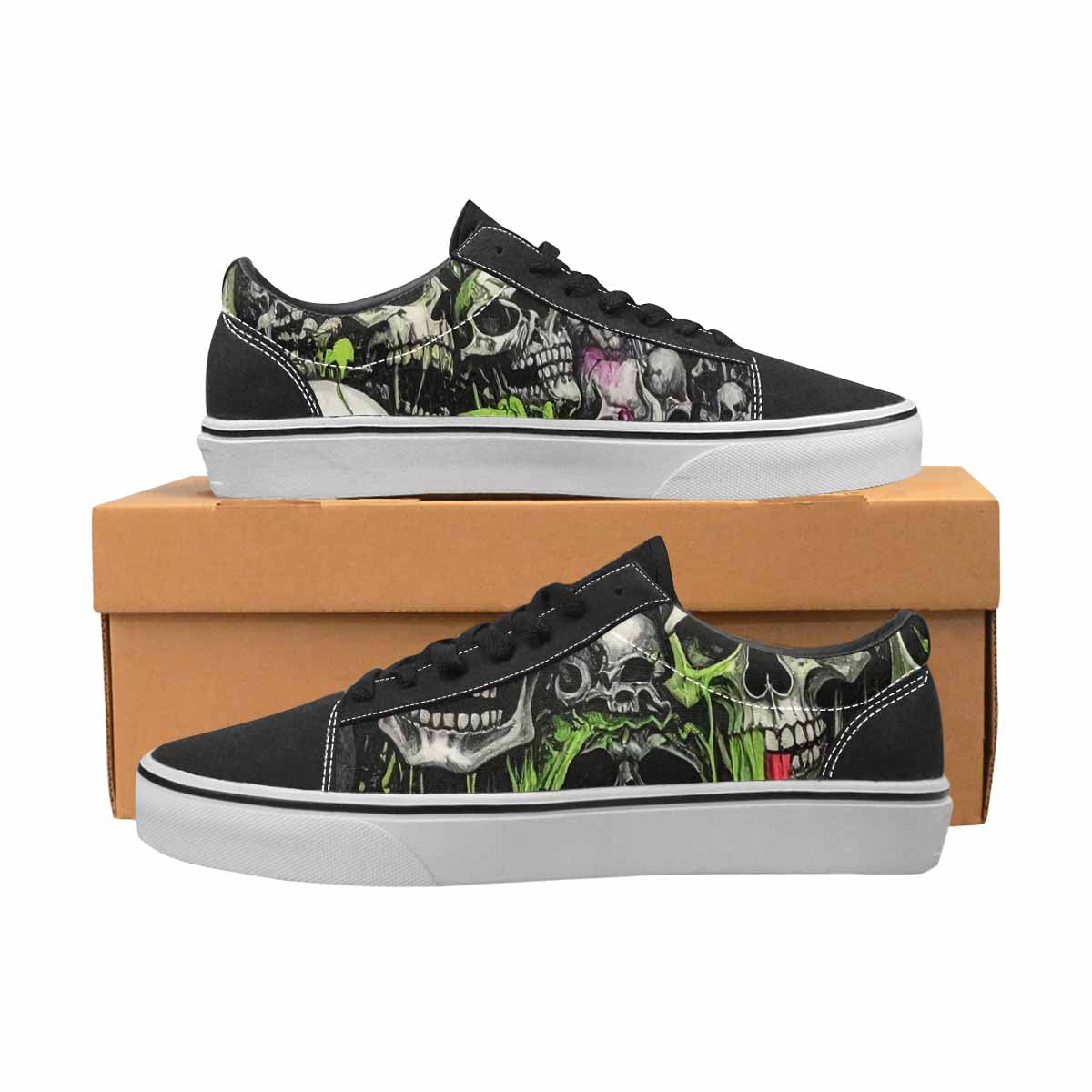 WOMEN'S Rainbow From Skull S Lace-Up Canvas Vivid Sneakers