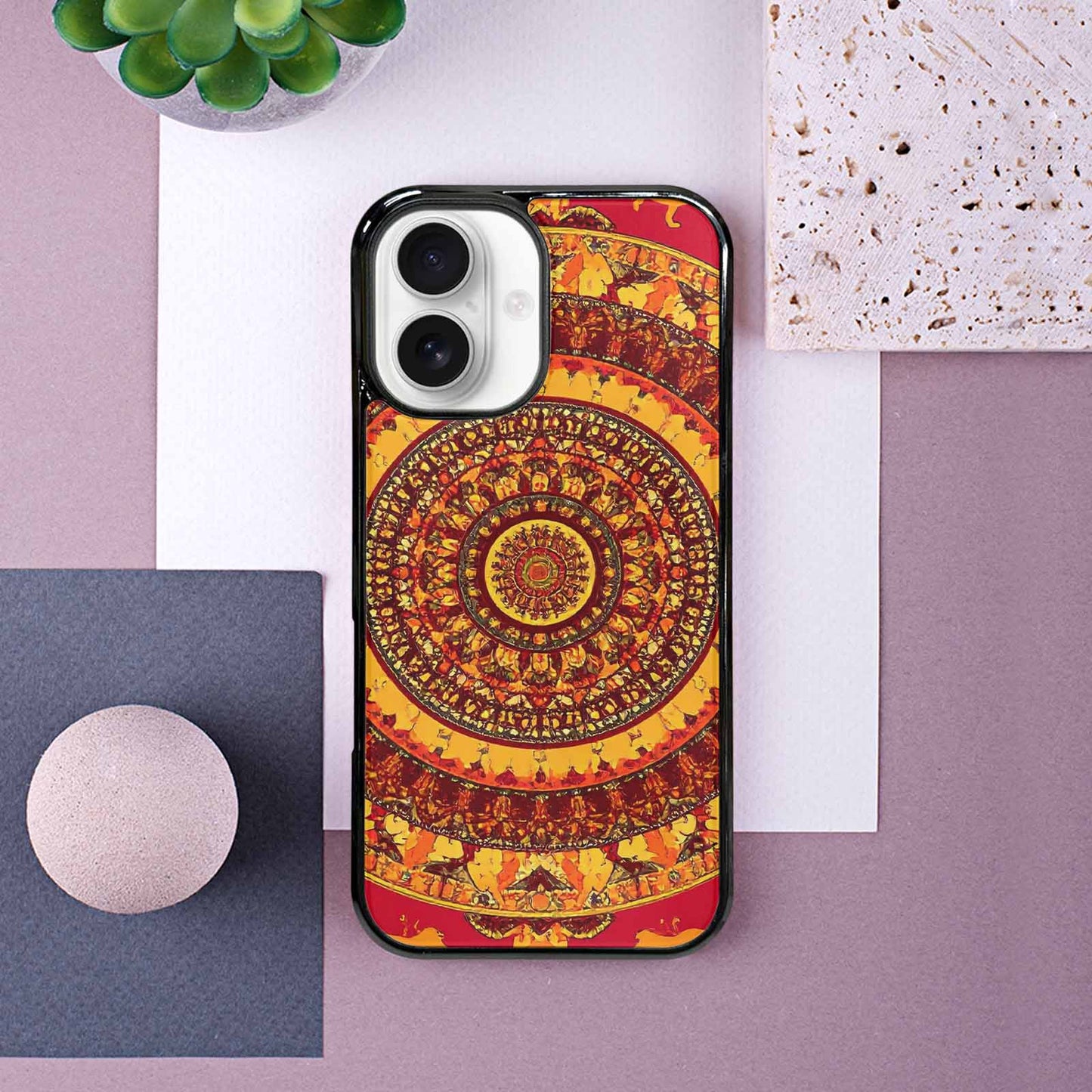 iPhone 16 Case — Mandala Lions Custom, Custom Art Phone Cover