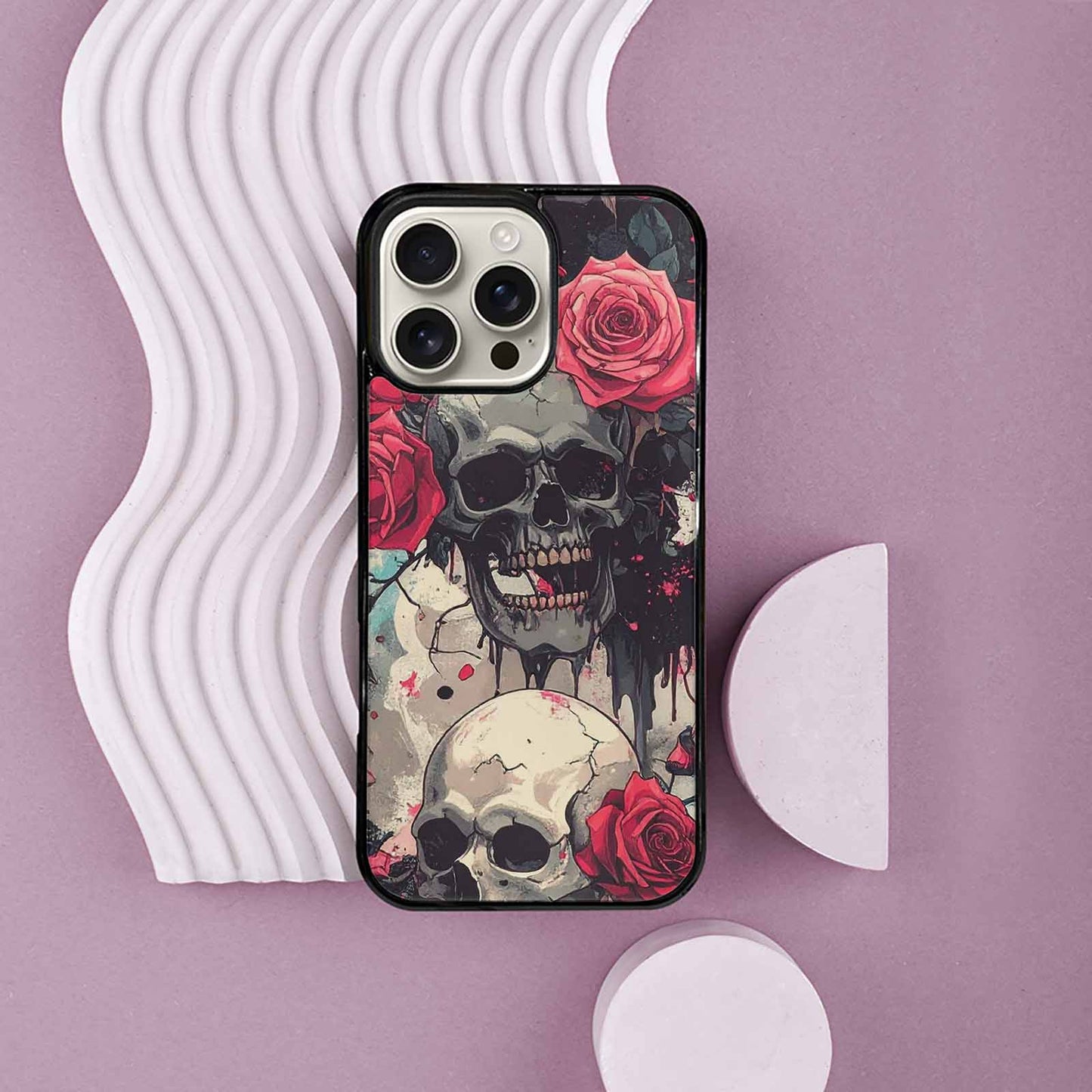 iPhone 16 Pro Max Case — Skulls And Roses Skulls And Roses, Custom Designed Case Cover