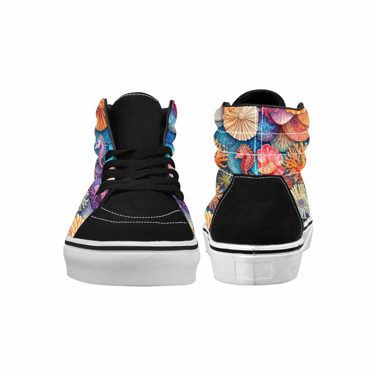 WOMEN'S Fish Scale Coral High Top Canvas Y2K Sneakers