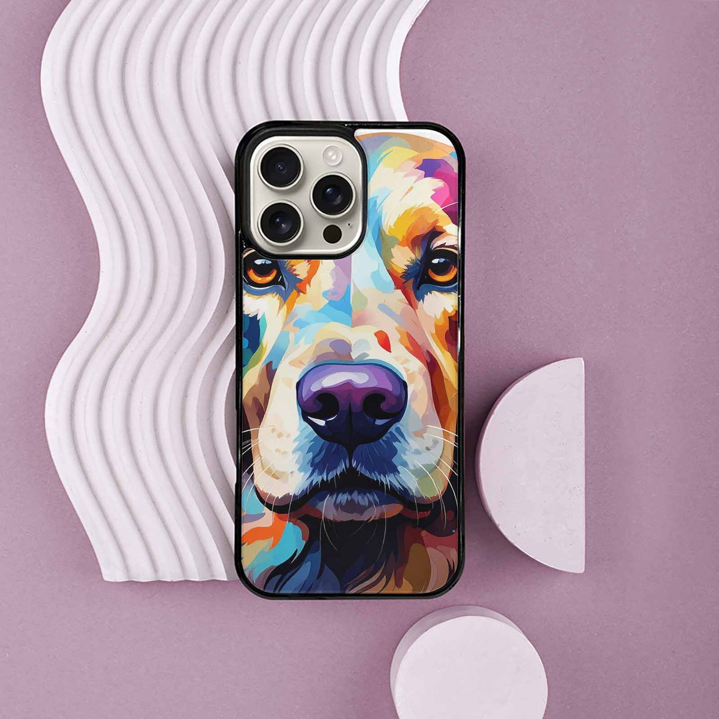 iPhone 16 Pro Max Case — Golden Retriever Watercolor Art Pattern, Custom Art Phone Cover