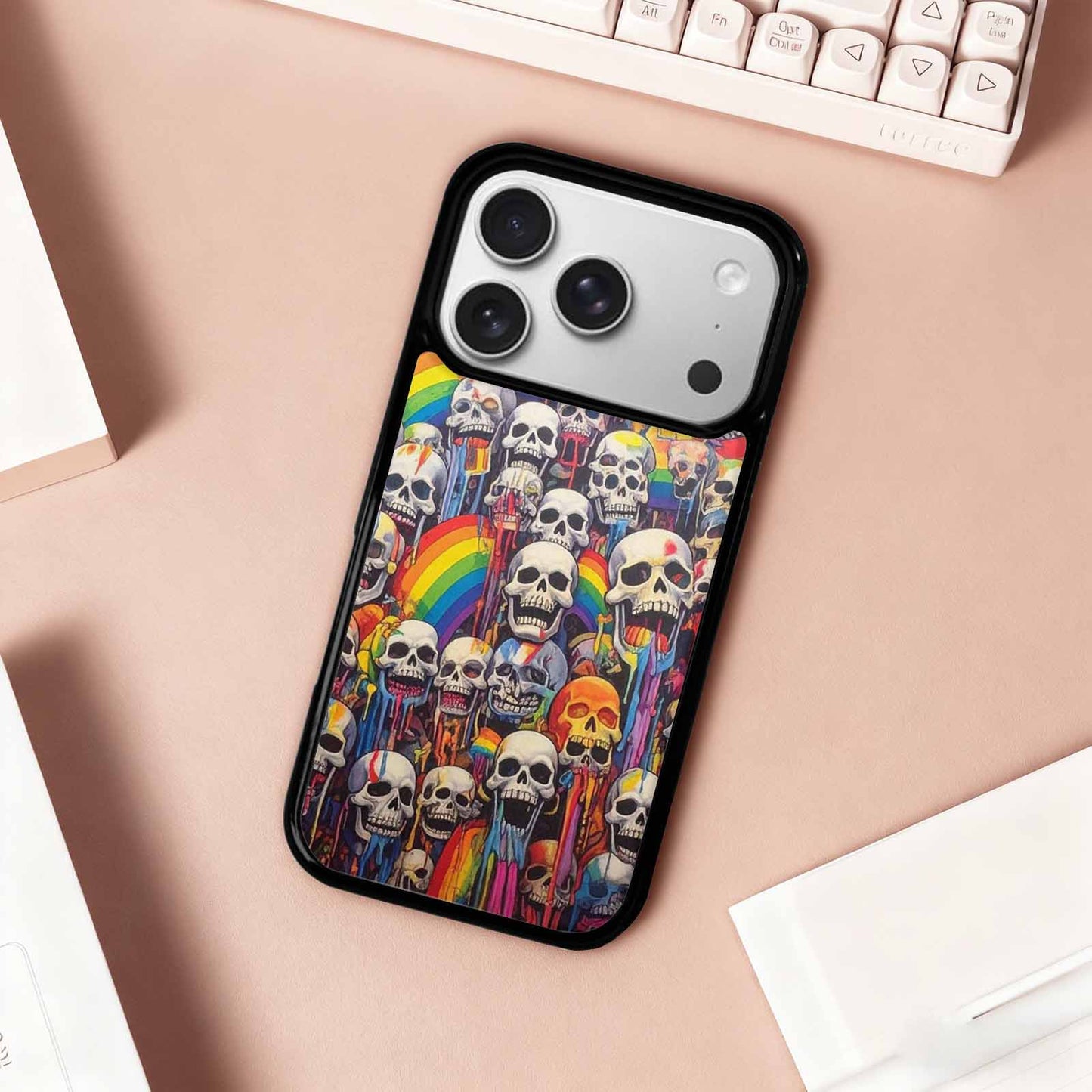 iPhone 17 Pro Case — Rainbow From Skulls Mouth Skulls Gothic, Custom Designed Case Cover