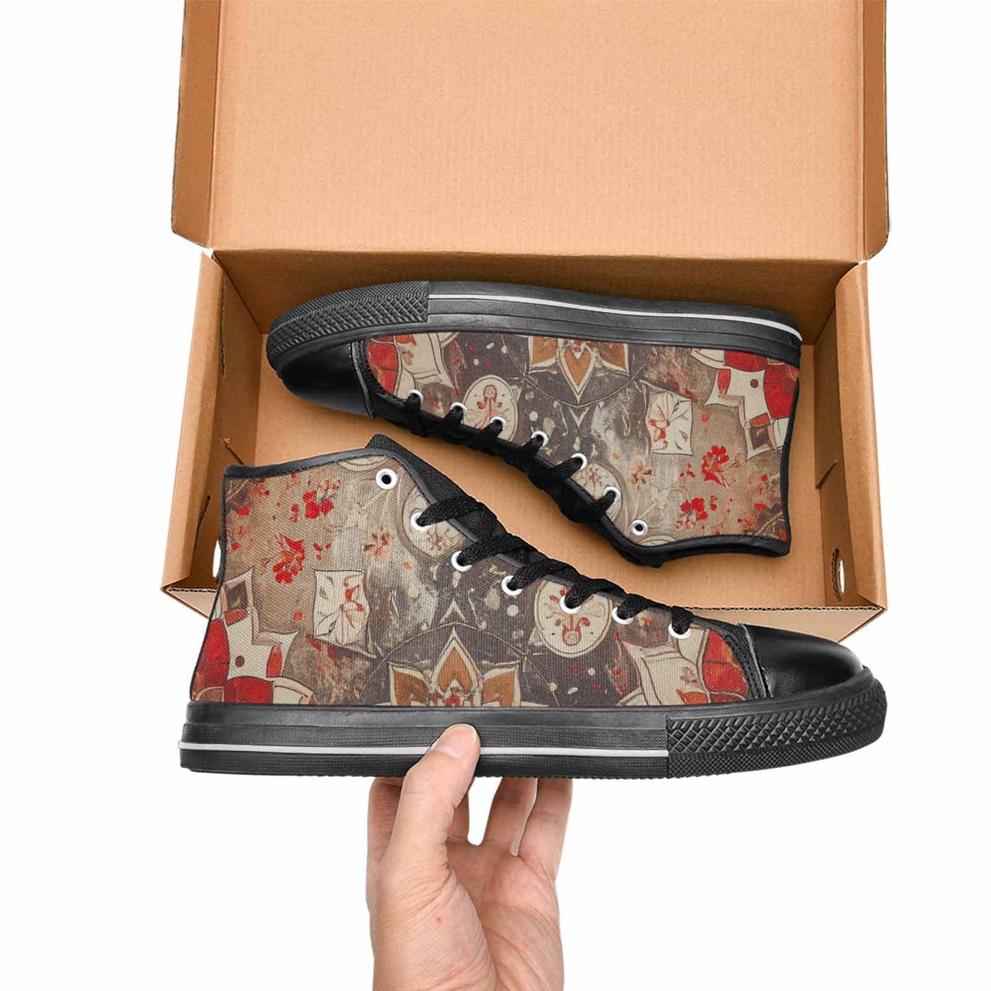 WOMEN'S Mandala High Top Canvas Surreal Custom Sneakers