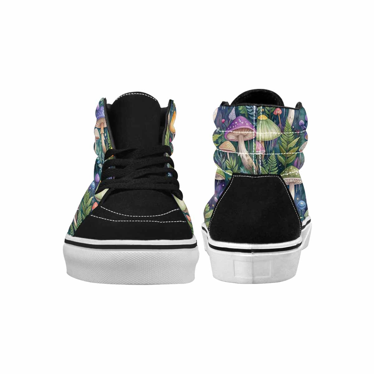 MEN'S Mushrooms Botanical Mushrooms High Top Canvas Kaleidoscope Custom Sneakers