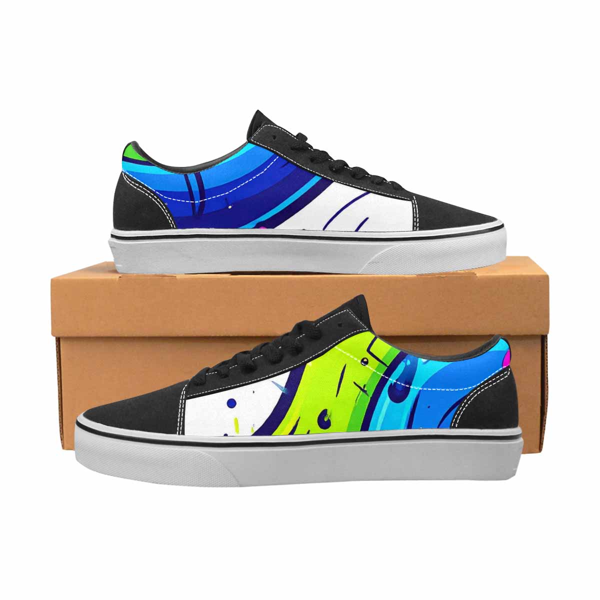 WOMEN'S Acid Wash Cartoon Canvas Lace-Up Dreamcore Custom Shoes