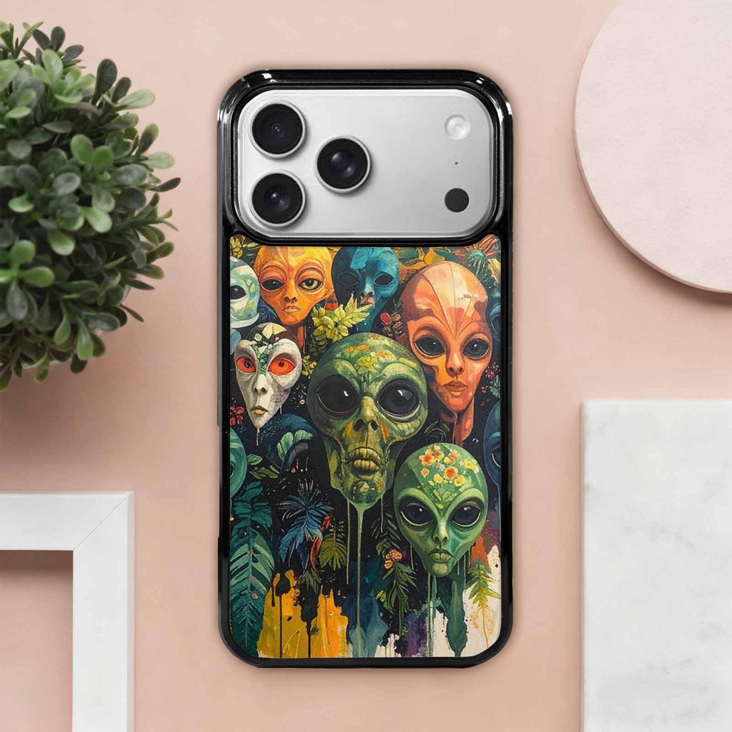 iPhone 17 Pro Max Case — Aliens Pattern Hundreds Of Alien Scifi, Custom Phone Case