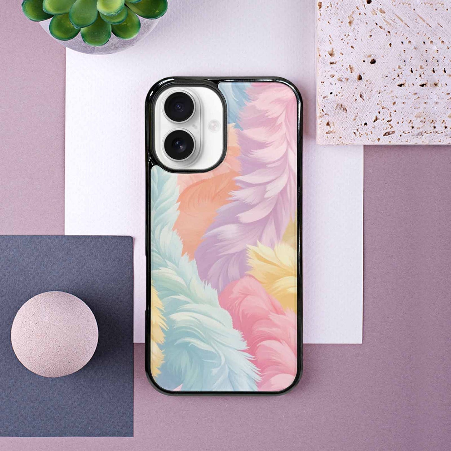 iPhone 16 Case — Zebra Pastel Rainbow, Customized Protective Case