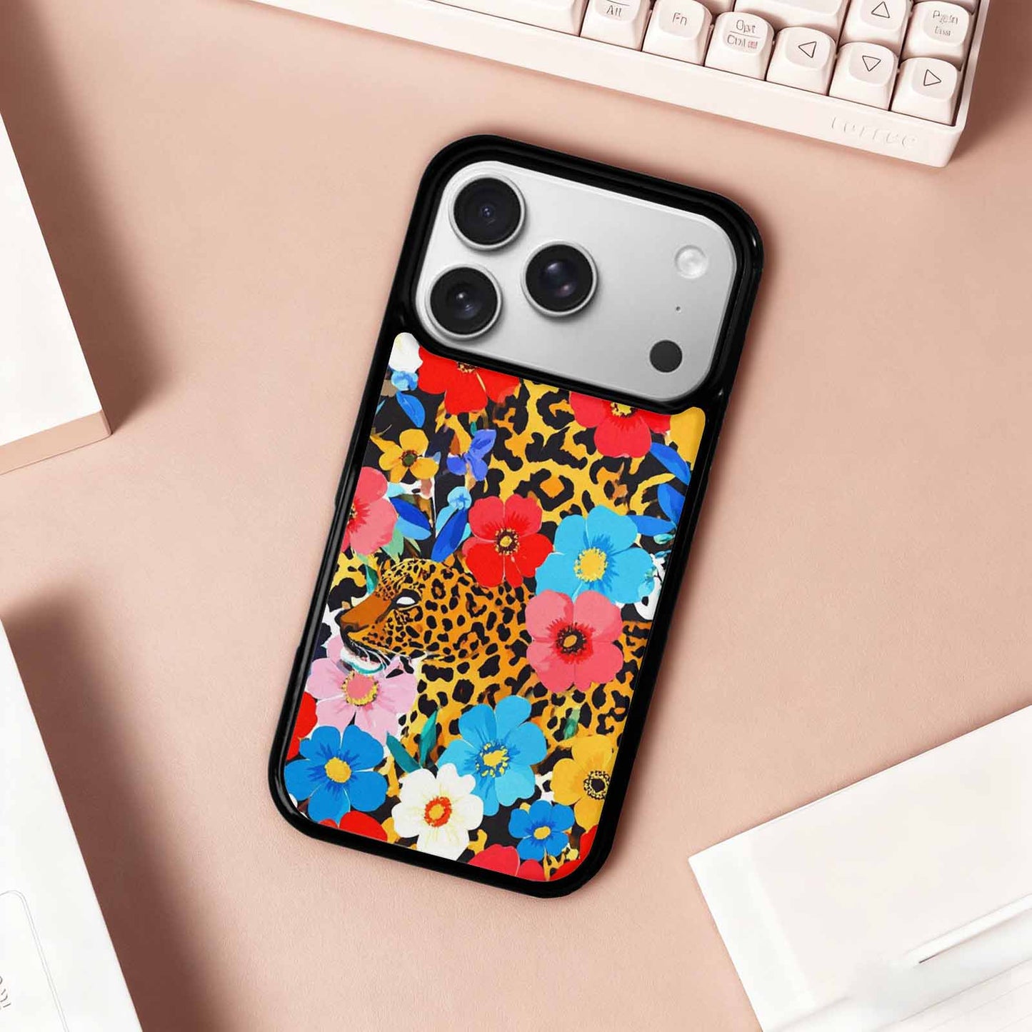 iPhone 17 Pro Case — Leopard Print Floral Seamless Pattern Animal, Custom Made Phone Cover