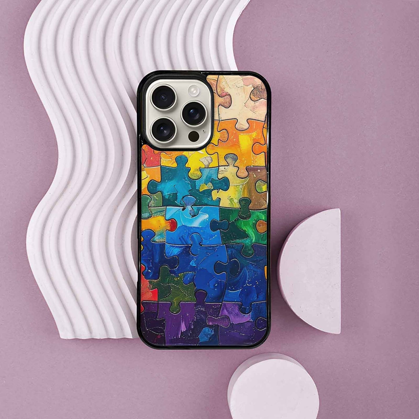 iPhone 16 Pro Max Case — Autism Puzzle Pieces Puzzle Piece Pattern, Custom Made Phone Cover