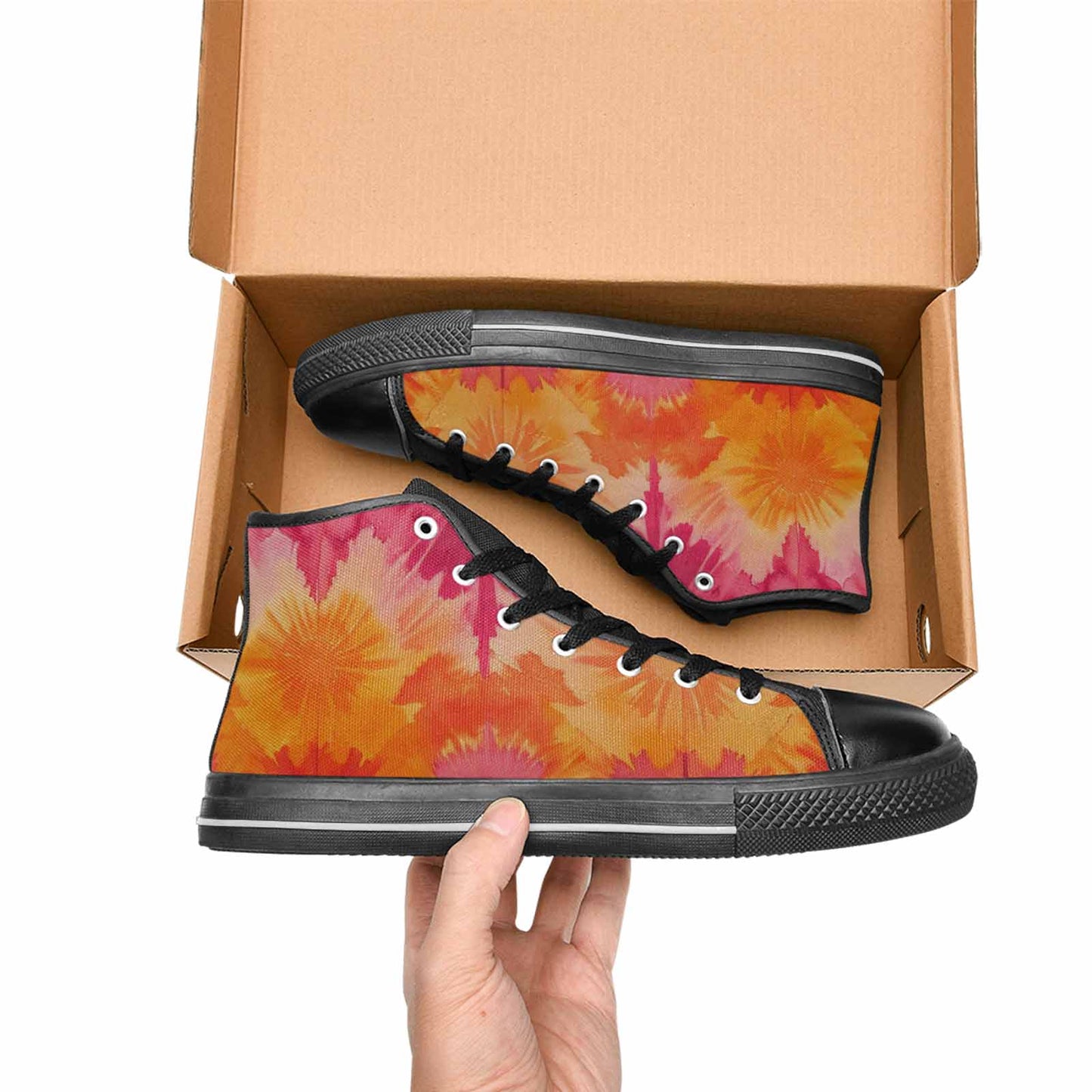 MEN'S Tie Dye - High Top Canvas Dark Academia Custom Sneakers