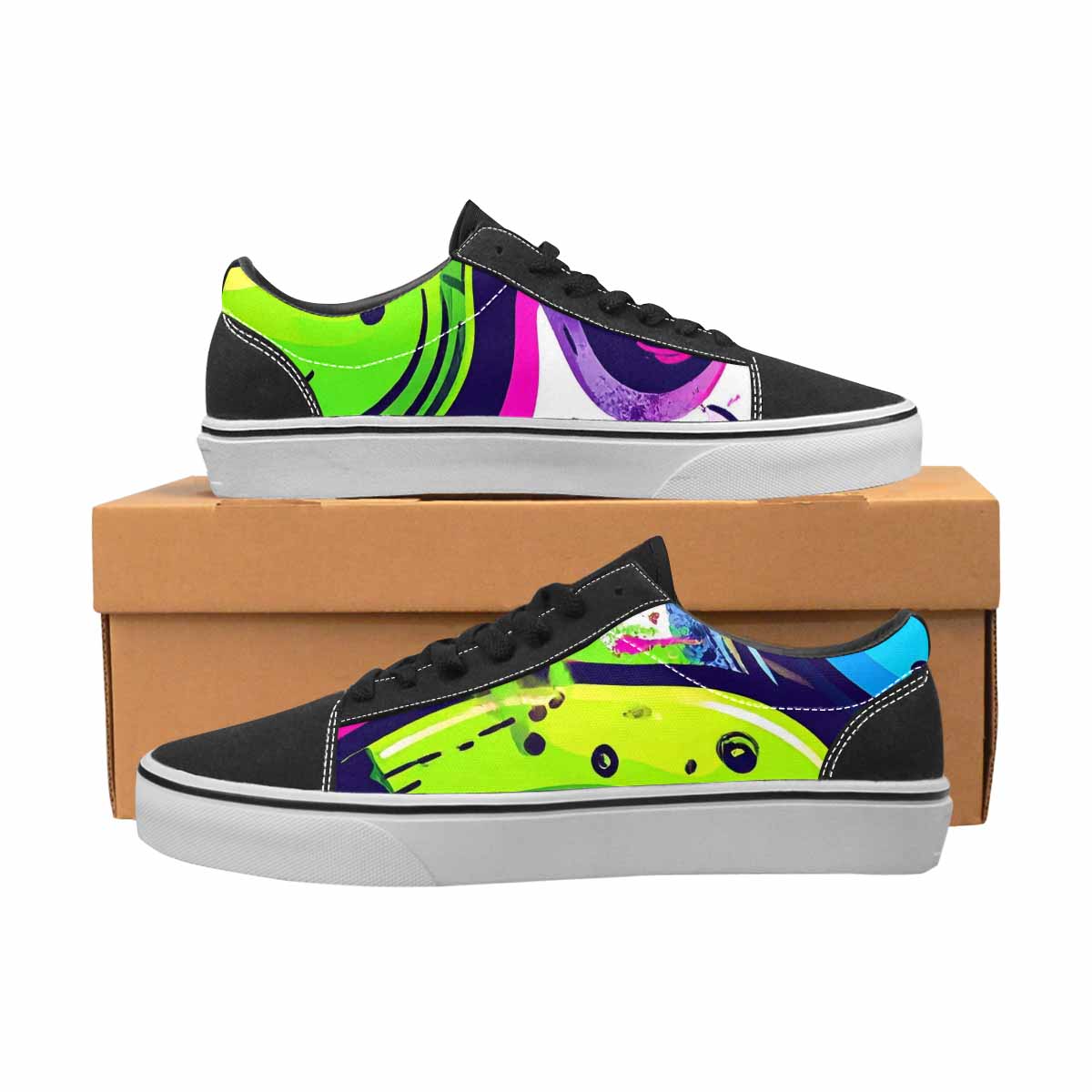 WOMEN'S Acid Wash Cartoon Canvas Lace-Up Aesthetic Custom Sneakers