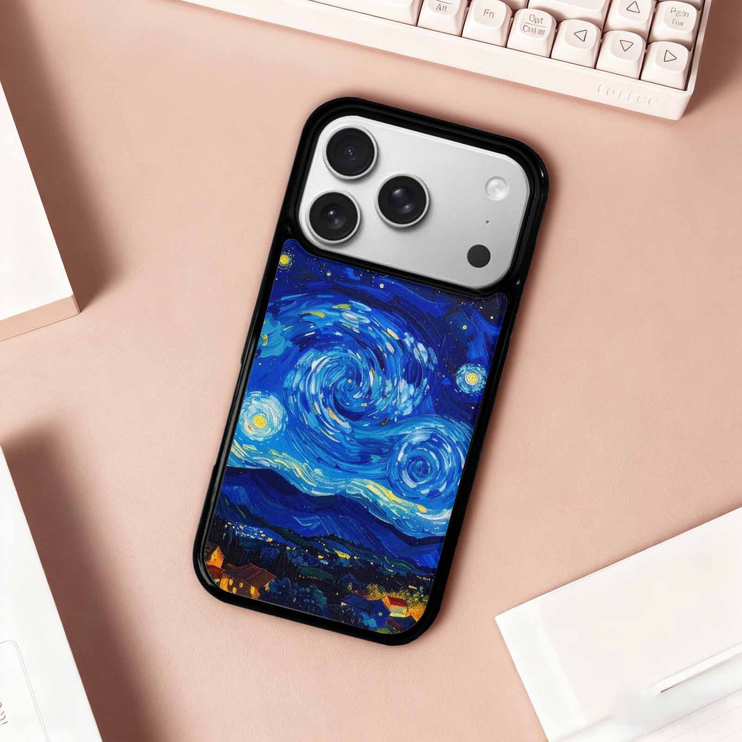 iPhone 17 Pro Case — Starry Night Van Gogh Paint Galaxy, Personalized Phone Case
