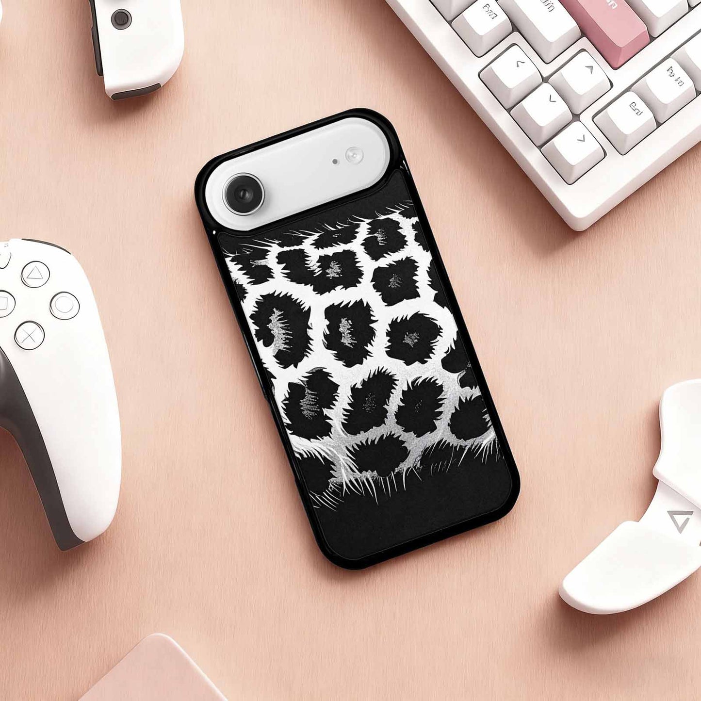 iPhone 17 Air Case — Leopard Print Black And White Animal, Custom Made Phone Cover