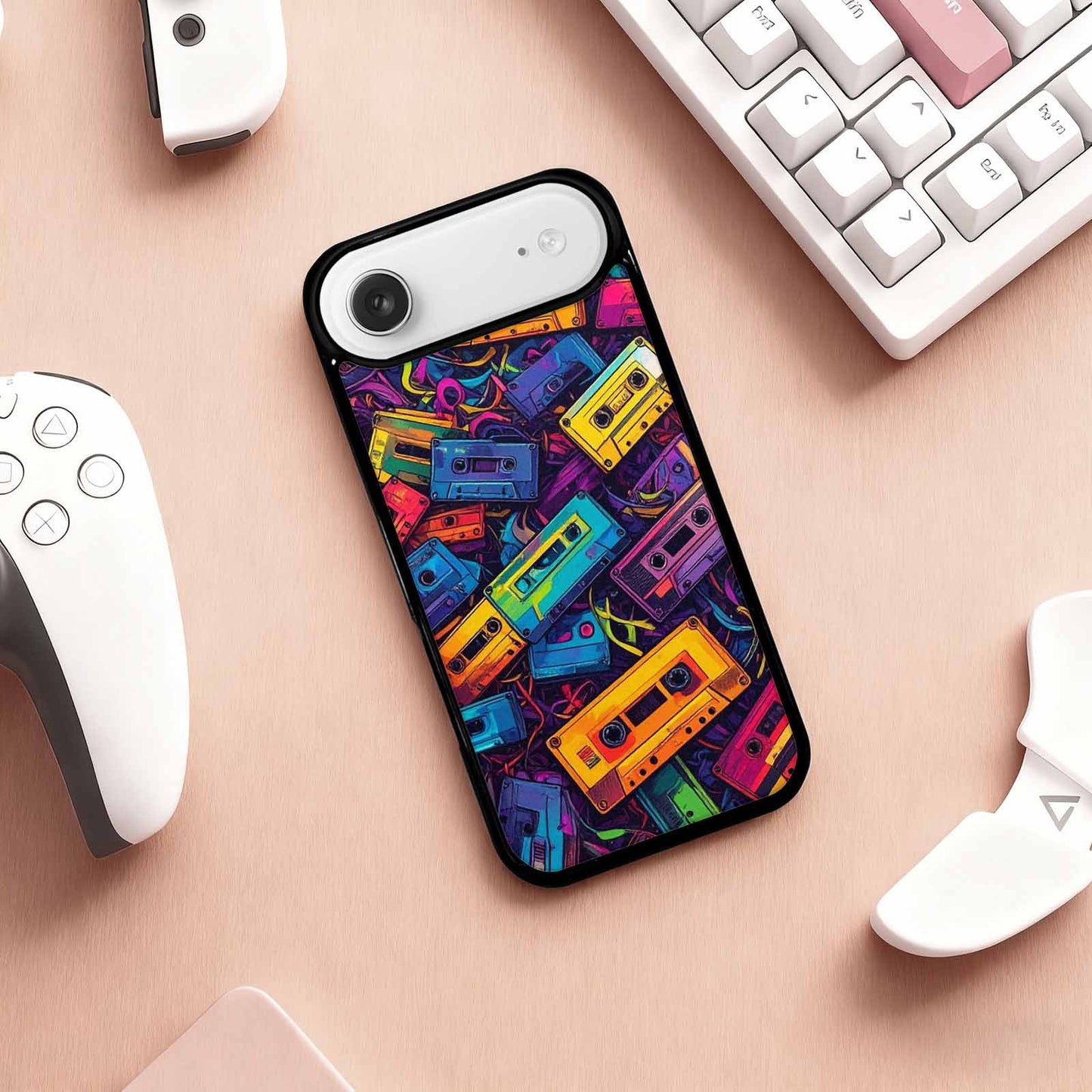 iPhone 17 Air Case — Retro Cassette Tape Pattern Hundreds Retro, Unique Phone Case Design