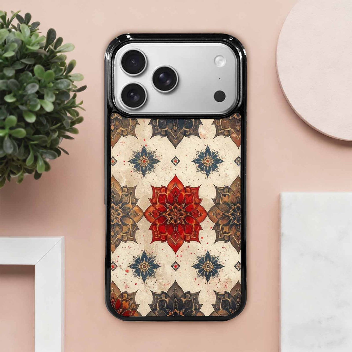iPhone 17 Pro Max Case — Small Mandala Pattern, Randomly Floral, Custom Phone Case